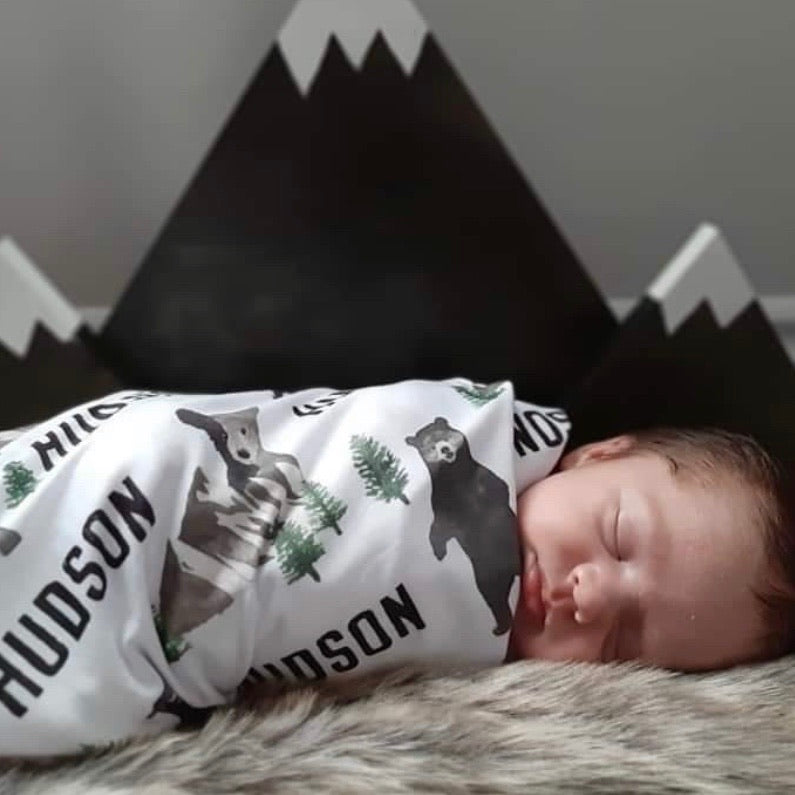  Brody's Bear Personalized Baby Name Swaddle Blanket、mySite、layawaytickets