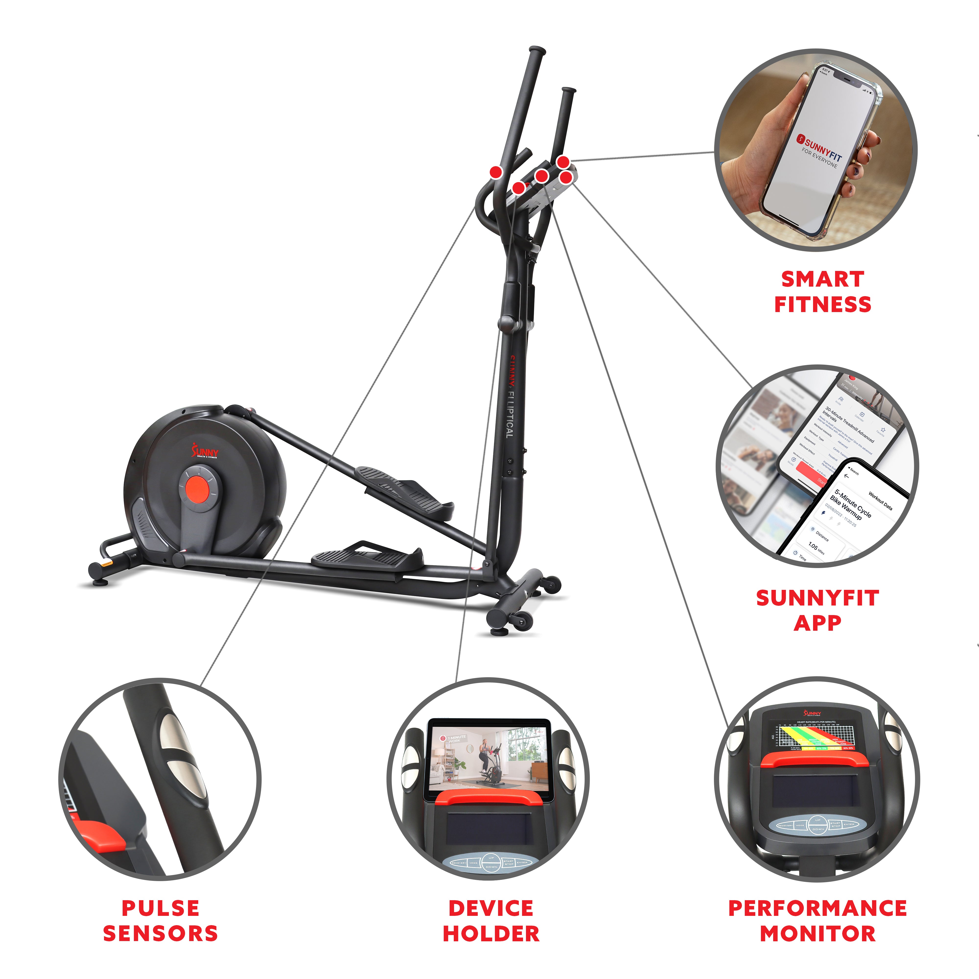  Power Stride Smart Electro-Magnetic Elliptical Machine with 18 stride length、mySite、ghnorth