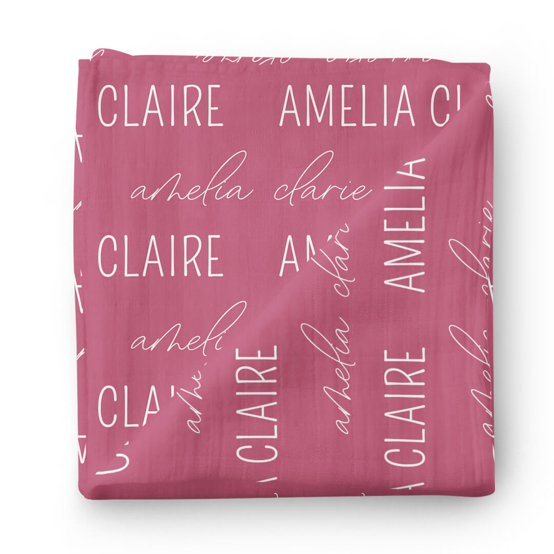  Personalized Dusty Rose Baby Name Swaddle Blanket、mySite、layawaytickets