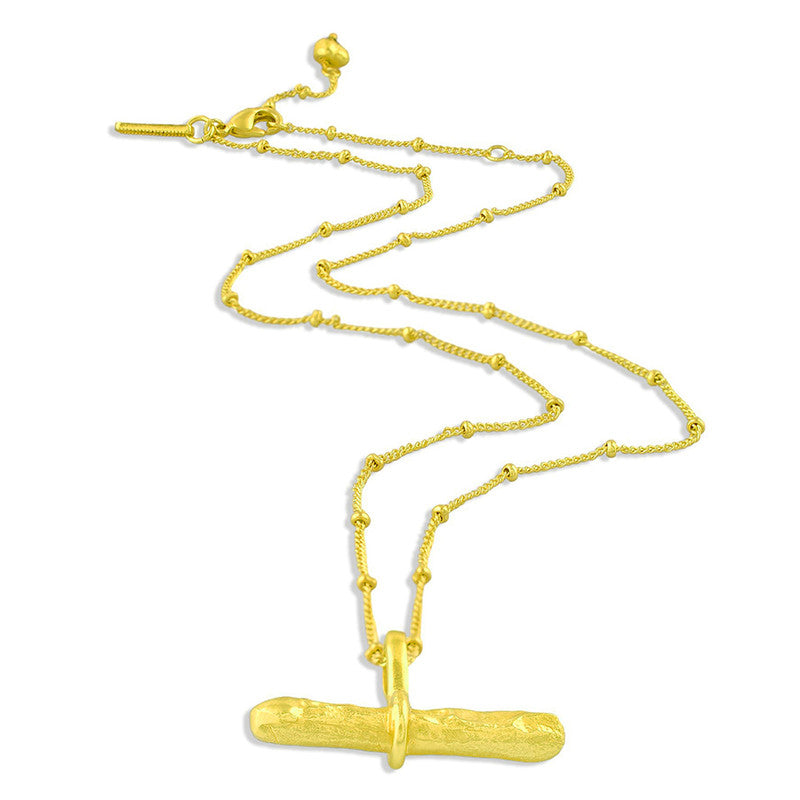 Cylindrical Bar Necklace | 14K Gold Plated、mySite、camillekostekn