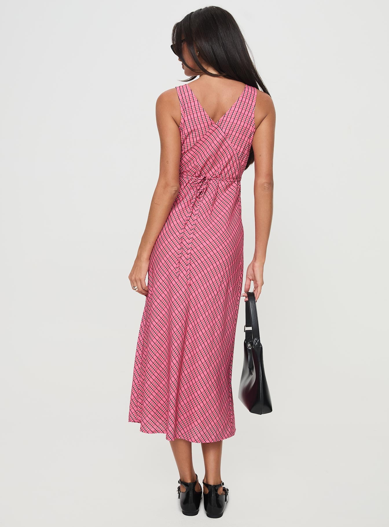 Nellie Midi Dress Pink Check、mySite、solidvoid
