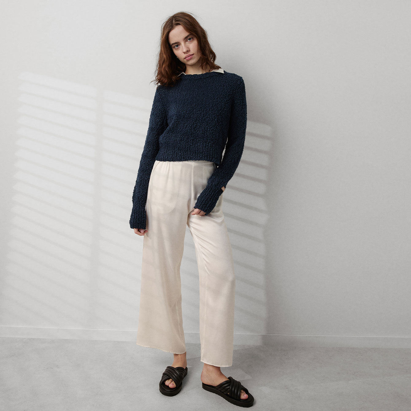 Textured Cotton Shrunken Crew Neck、mySite、bengalsvssteelers