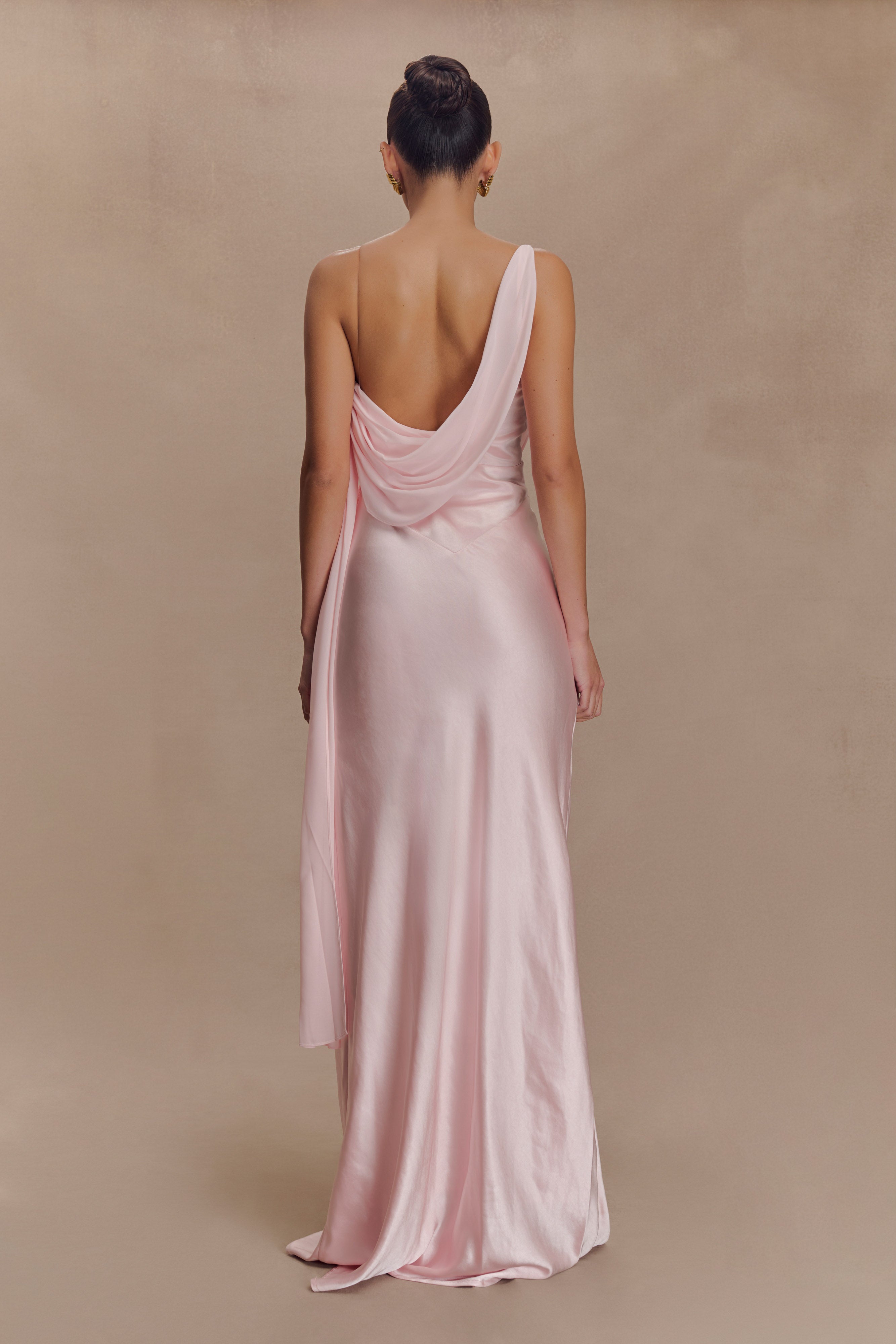 Carah Satin And Chiffon Maxi Dress - Pale Pink、mySite、solidvoid