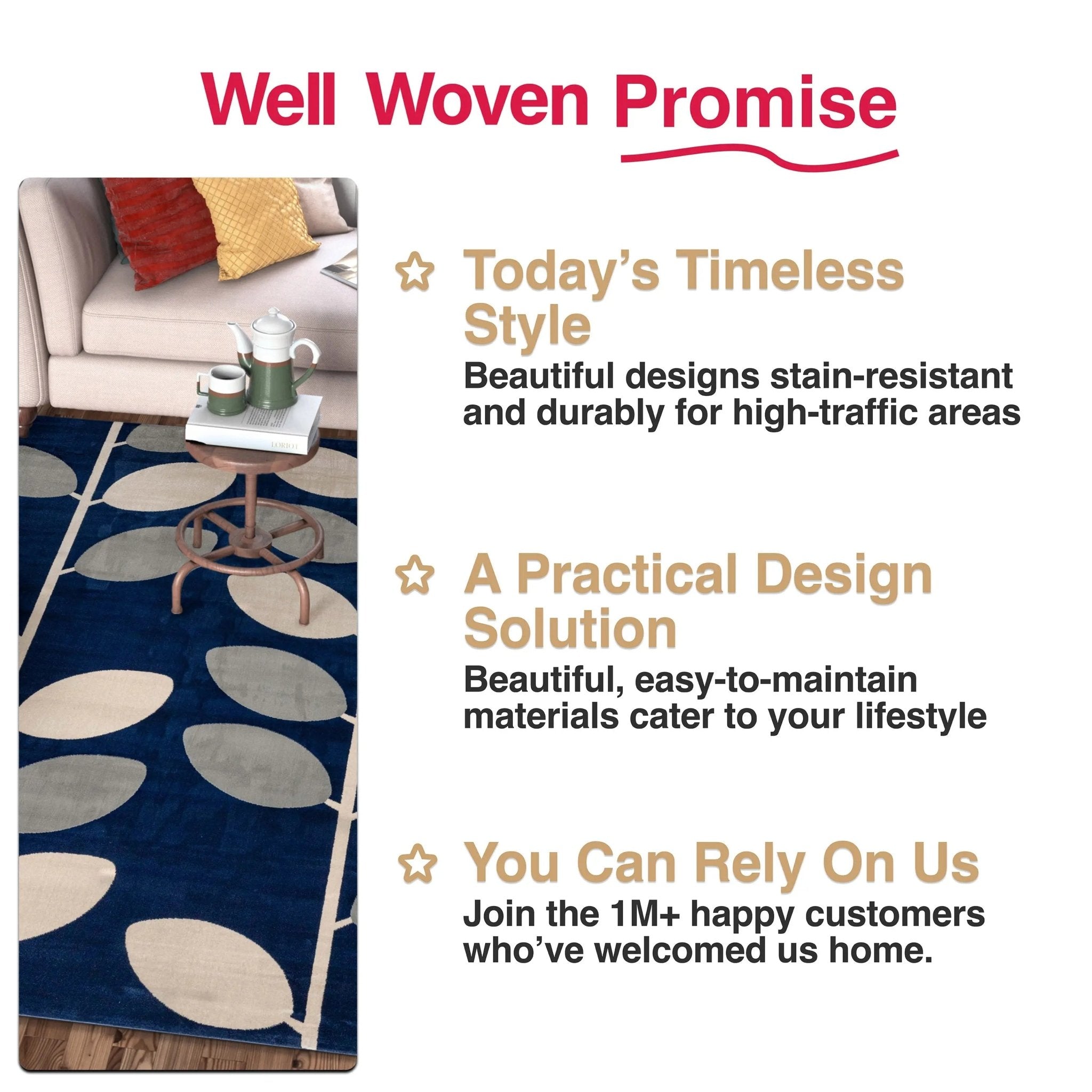 Belinay Botanical Leaves Pattern Rug、mySite、gigharbornorthrealestate