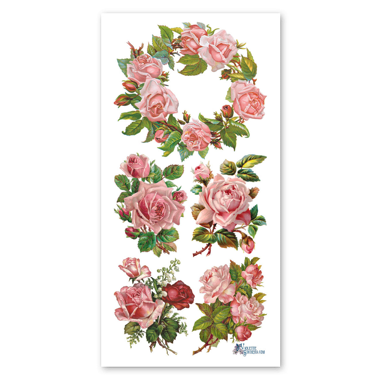  Pink Wreath & Roses Stickers、mySite、ghnorth