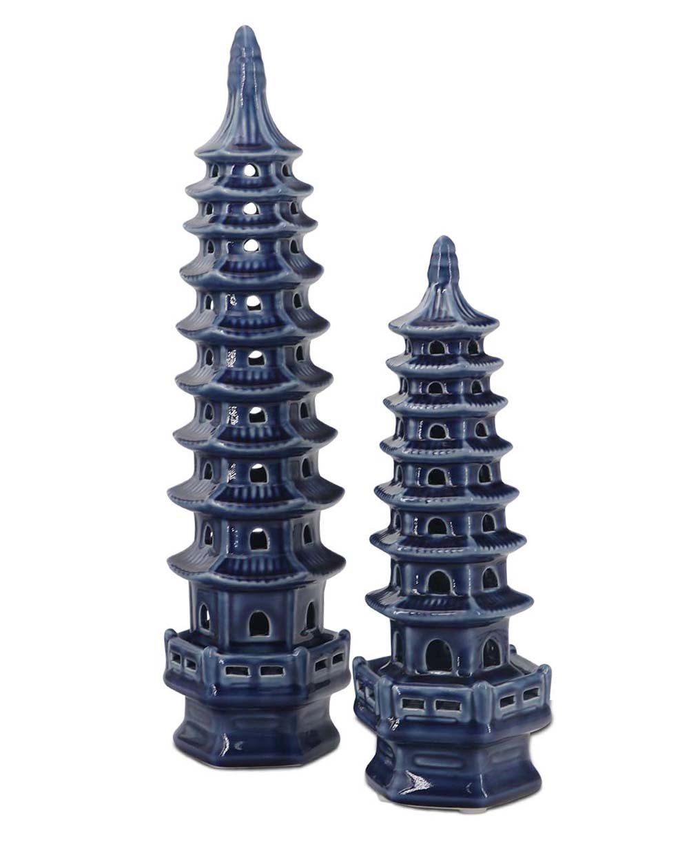 Zen-Inspired Porcelain Tall Pagoda Sculptures, Sold Individually、mySite、topwebapps