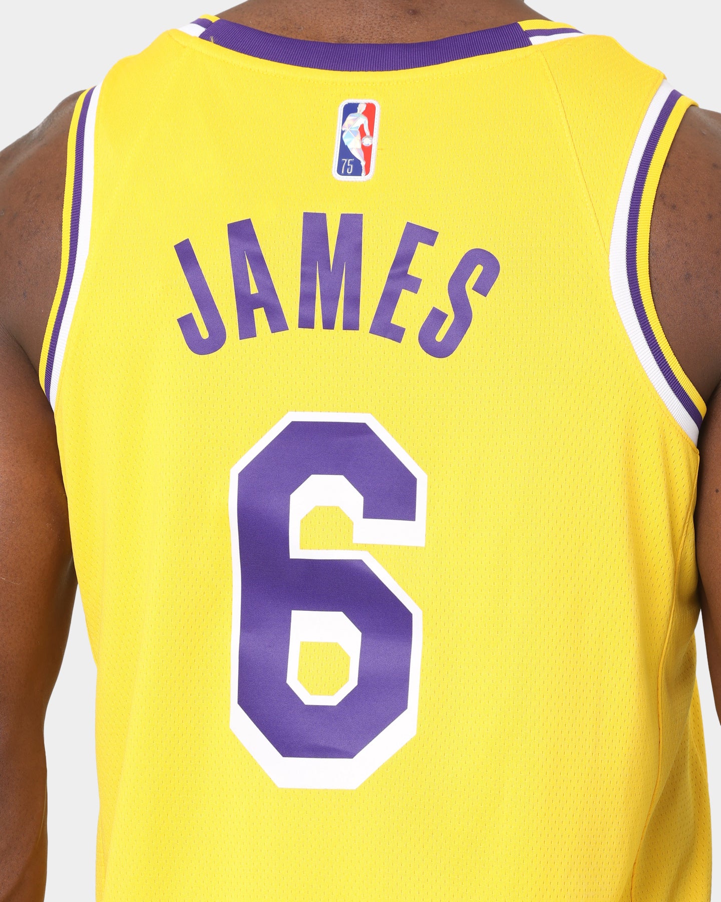 Nike Los Angeles Lakers LeBron James 75th Anniversary #6 Icon Swingman Jersey Amarillo/Field、mySite、zt4zffjzw