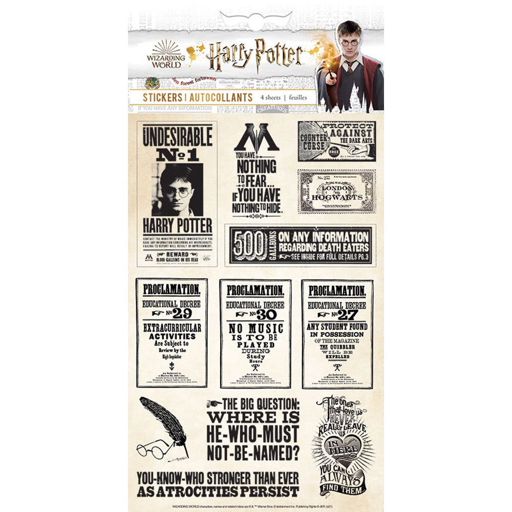  Harry Potter Papers & Proclamations Stickers, 4 sheets、mySite、ghnorth