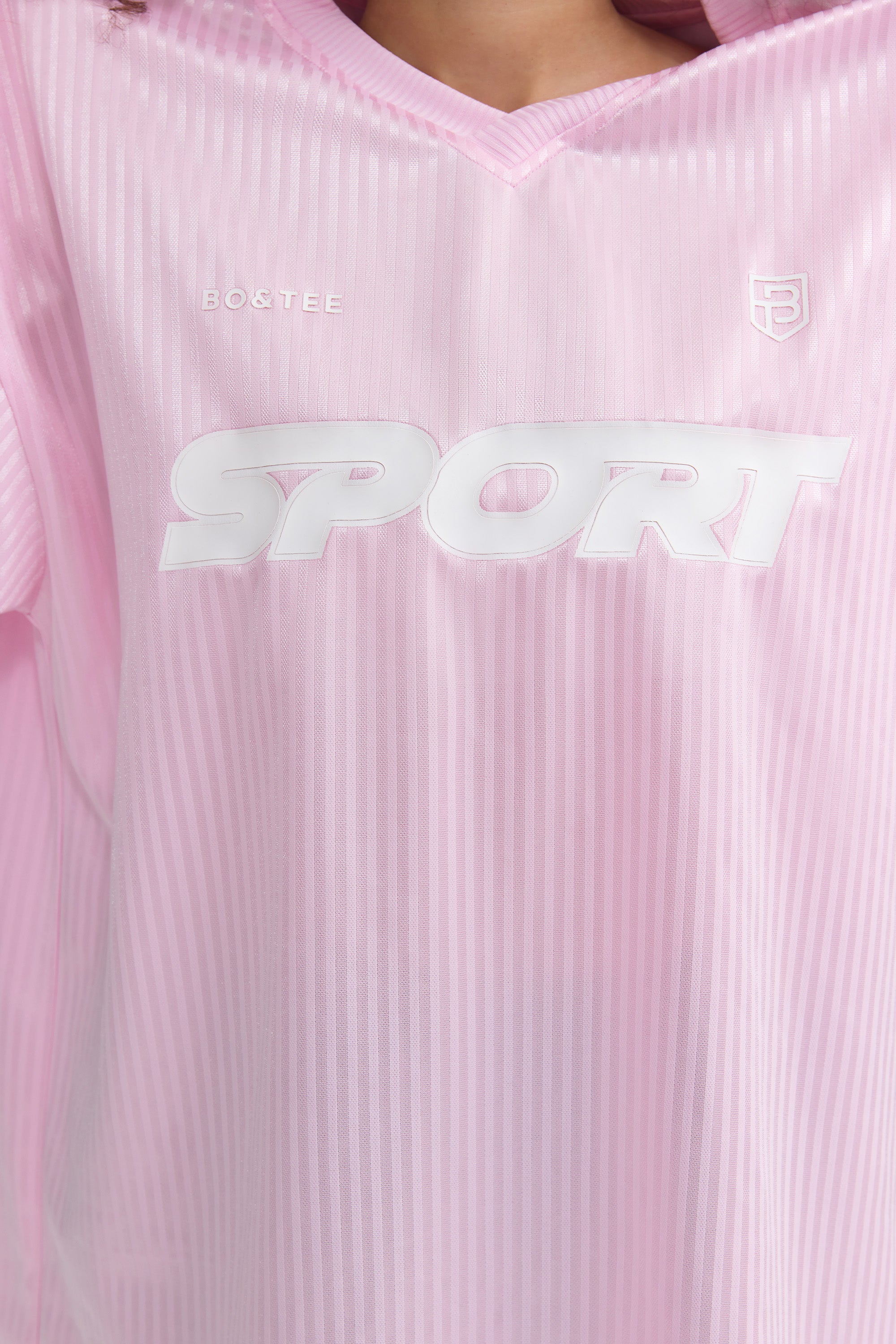Oversized Piqué T-Shirt in Baby Pink、mySite、solidvoid