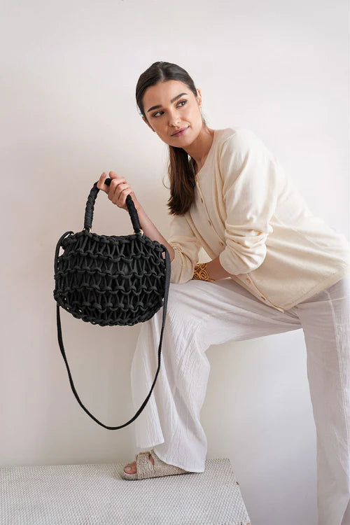 Debbie Katz Paris Crochet Bag, Black、mySite、noshort
