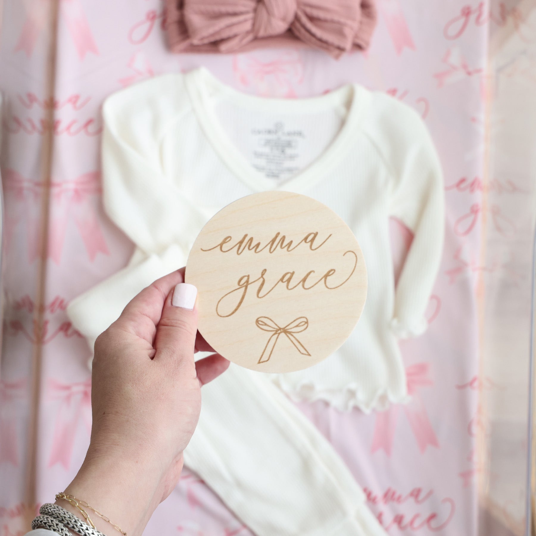  Personalized Baby Name Wood Announcement | Simple Bow、mySite、layawaytickets