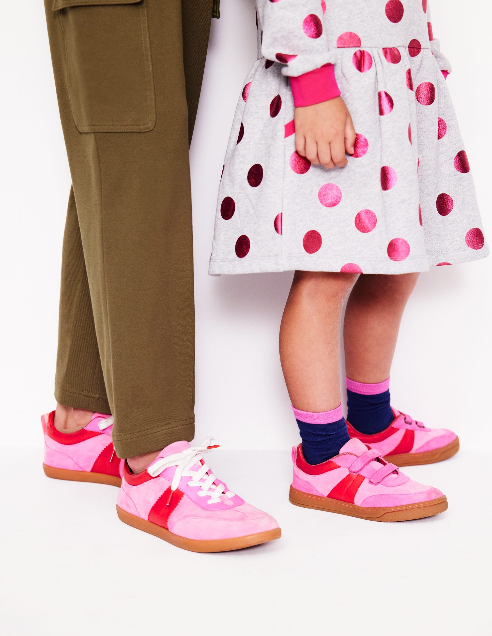  Erin Retro Tennis Trainers-Pink Colourblock、mySite、ashleygrahame