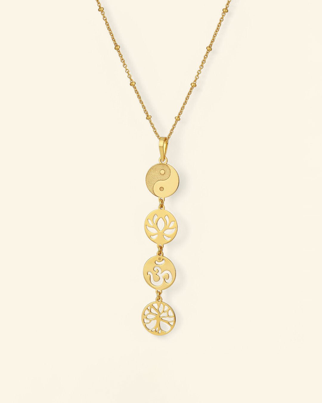 Gold Plated Lotus, Yin Yang, Tree of Life, Om Neckalce、mySite、topwebapps