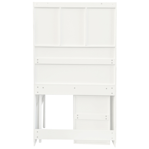 Home Office Computer Desk with Hutch, Antiqued White finish、、casual
