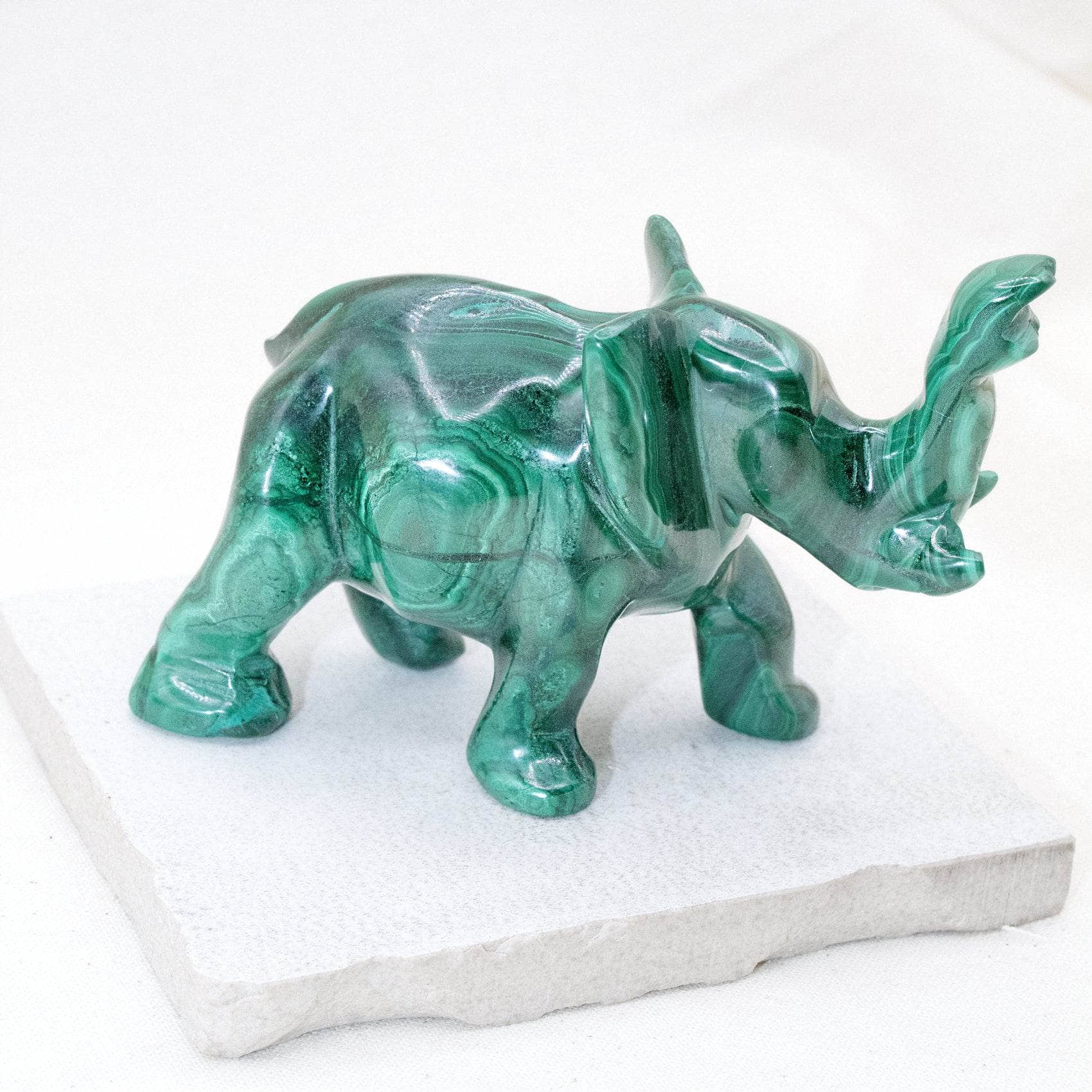 Genuine Malachite Elephants - Hand Carved - 1 of a Kind、mySite、hinf8tx79