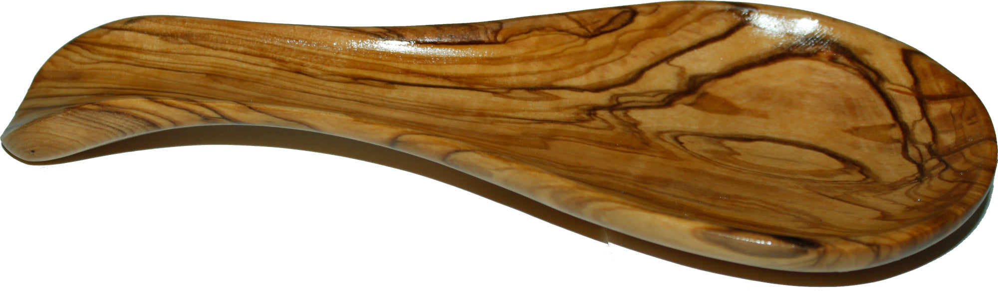 Carved by hand Olive wood cooking Spoon Rest/Ladle Holder - Large with deep Round Cup part (8.5 inches long by 3.5 inches across and 1 inch deep) - Asfour Outlet Trademark、mySite、topwebapps