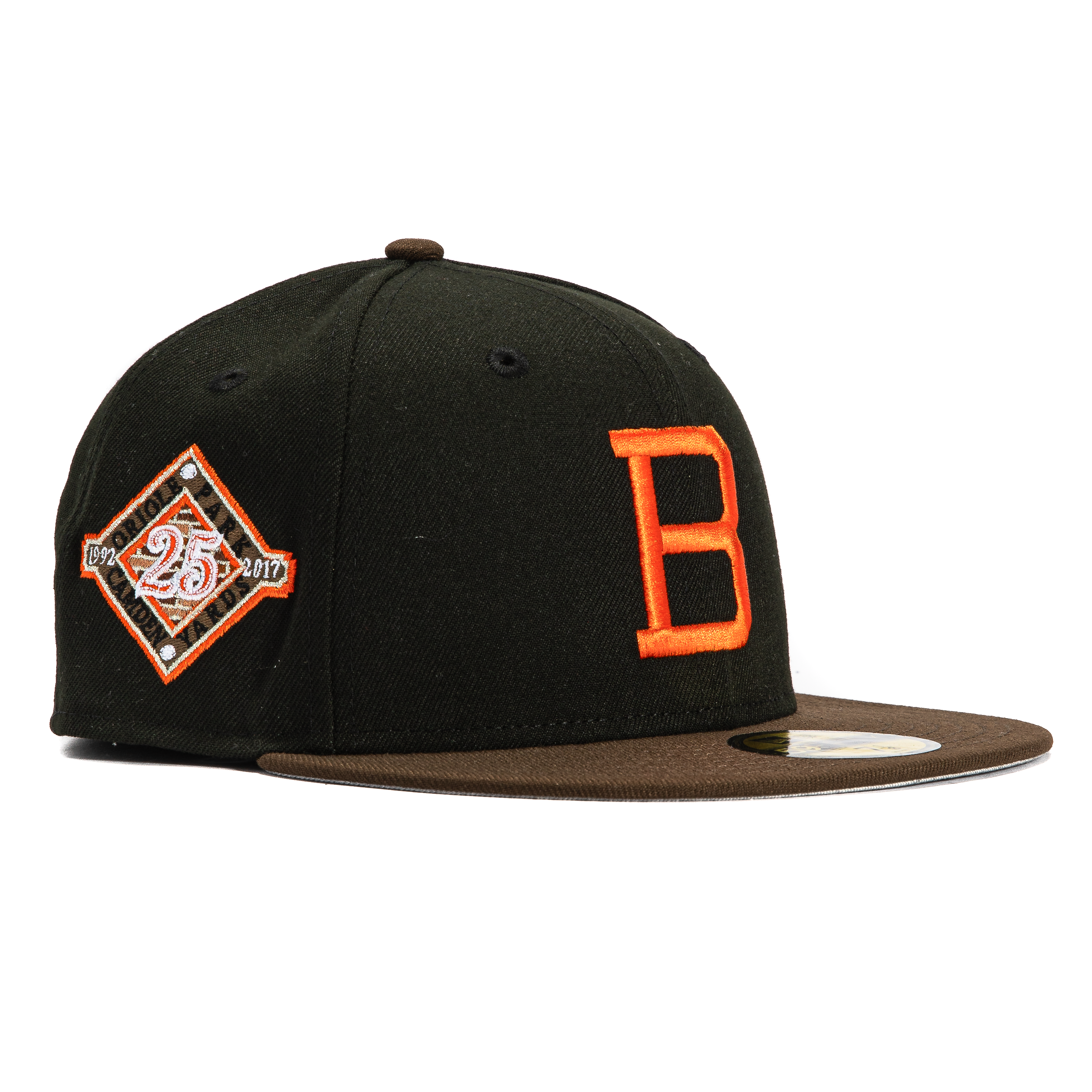 New Era 59Fifty Baltimore Orioles 25th Anniversary Stadium Patch Hat - Black, Brown, Orange、mySite、vikingsvslions