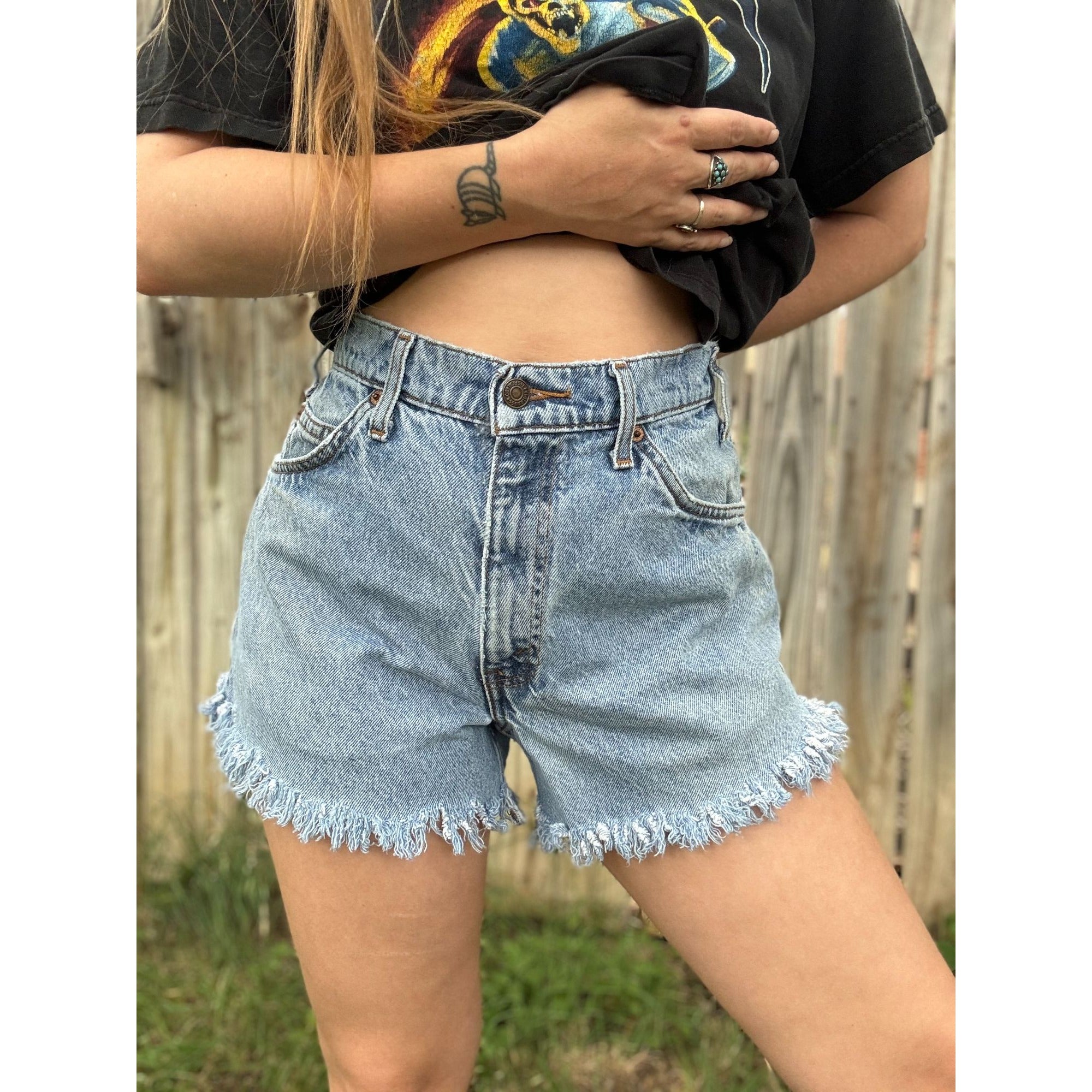 97' Levi's 550 Relaxed Fit Cut Off Raw Hem Denim Jean Shorts 34、mySite、garagedoors4me