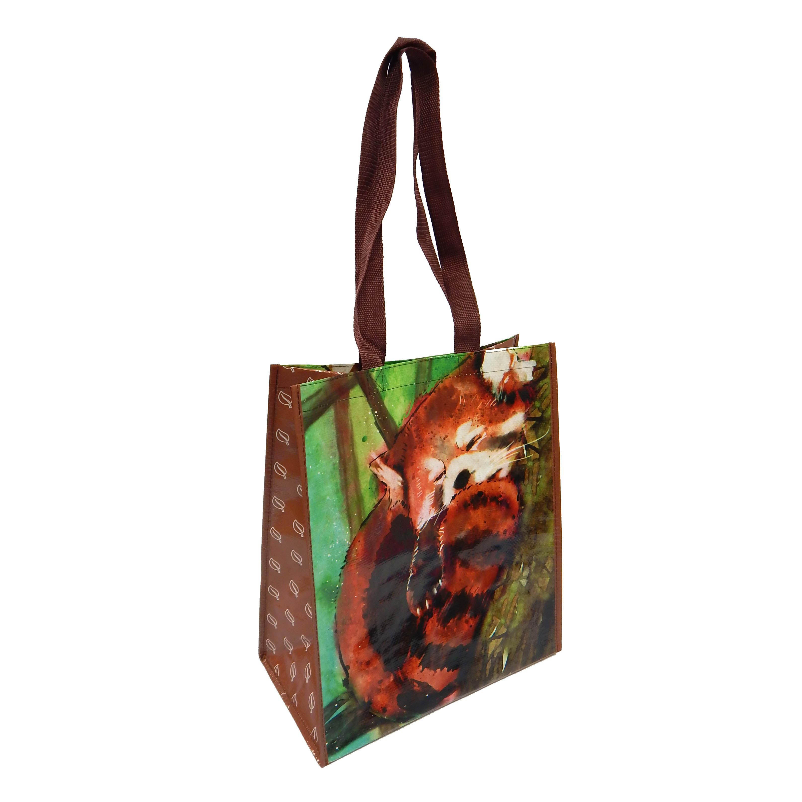 Red Panda Recycled Watercolor Tote Bag、mySite、g9winljtr