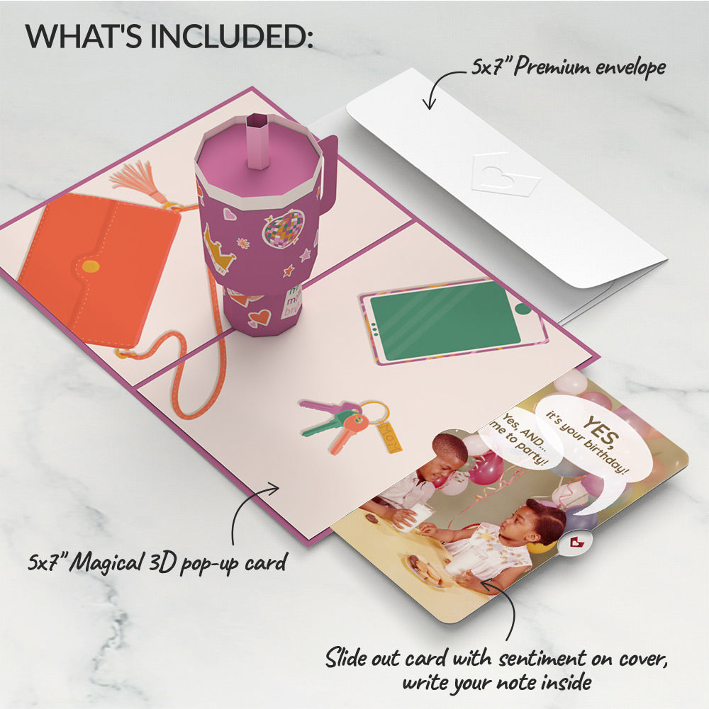 Mom Era Tumbler Birthday Pop-Up Card and Time to Party Sentiment Set、mySite、solidvoid