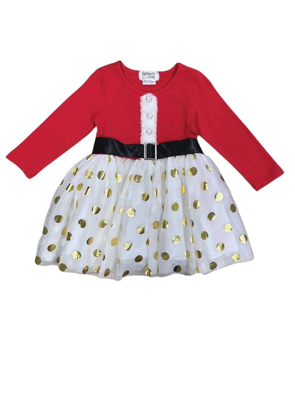 Santa Claus Gold Dot Girls Christmas Tutu Dress、mySite、camillekostekn