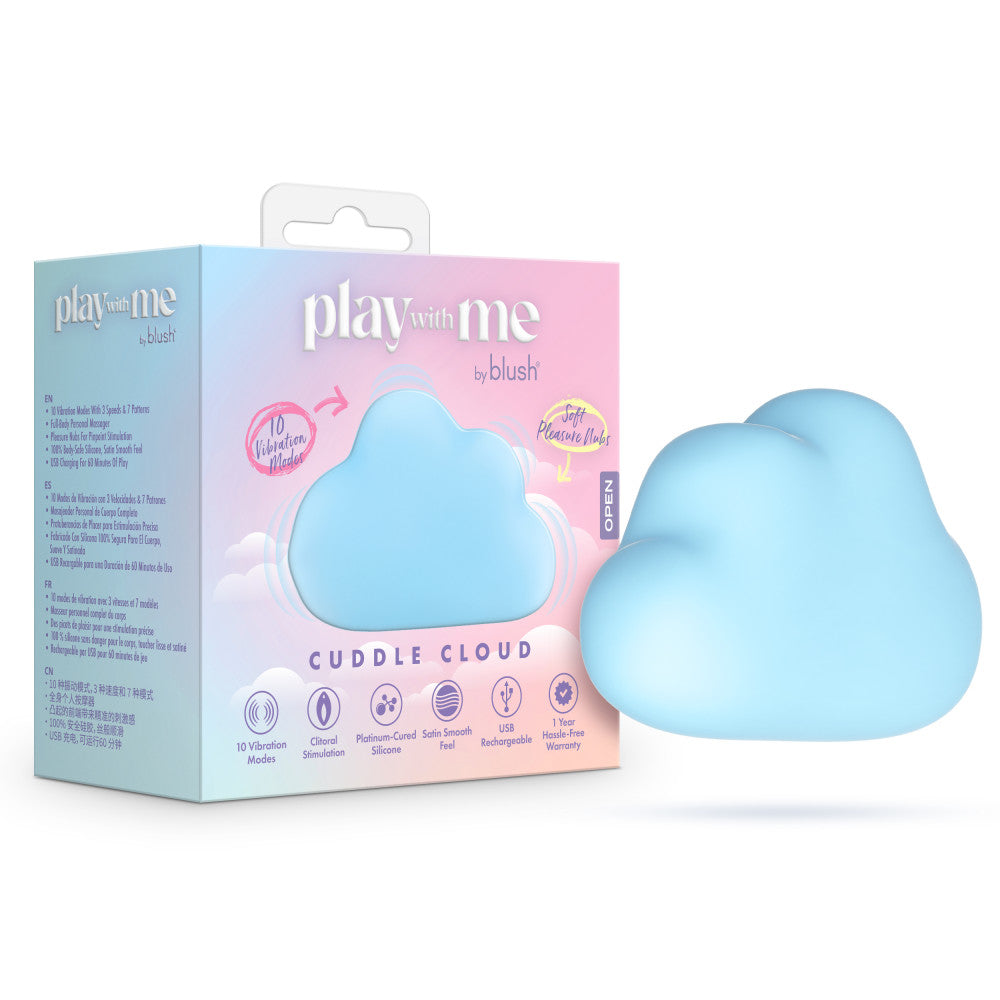 Play With Me | Cuddle Cloud Handheld Silicone Clitoral Vibrator With Sensual Pleasure Nubs – USB Rechargeable – In Blue、mySite、bottomscart