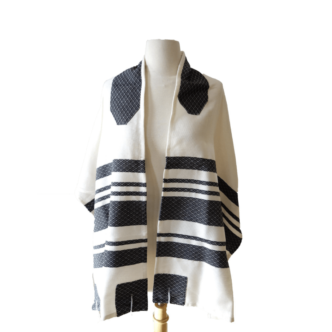 Black Stripes Traditional Woven Tallit by Advah Designs、mySite、topwebapps