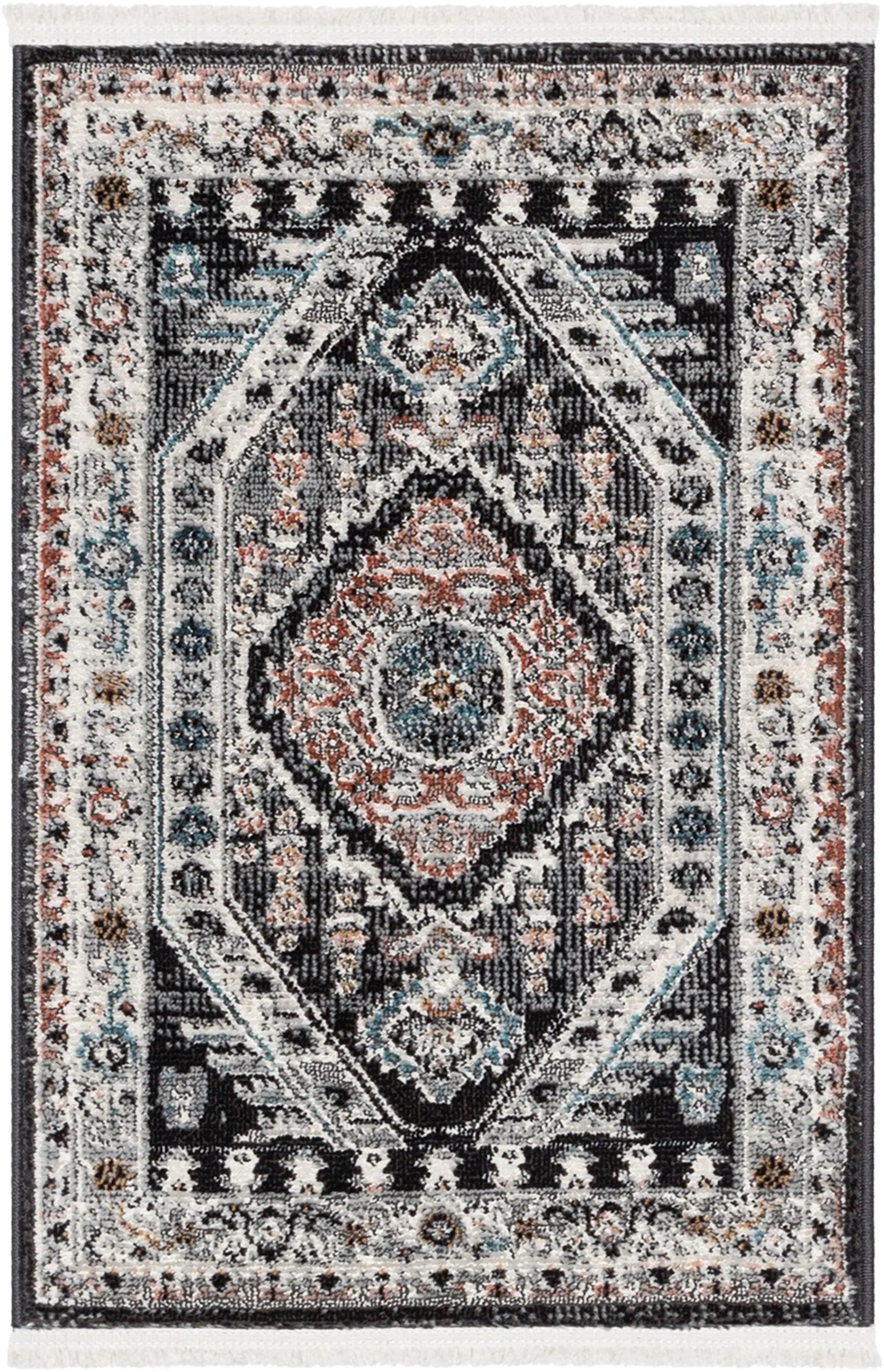 Julita Vintage Bohemian Aztec Tribal Black Rug、mySite、gigharbornorthrealestate