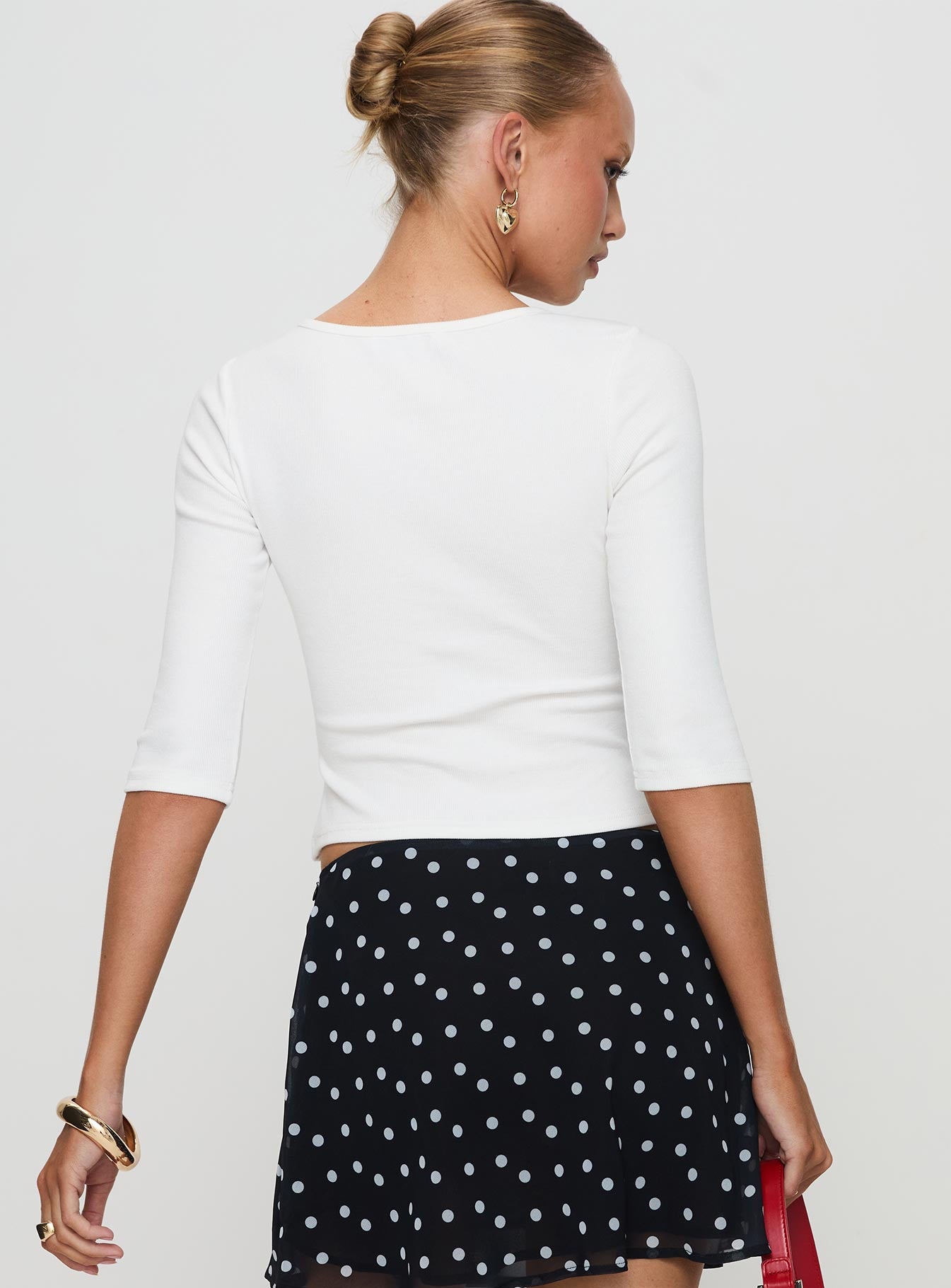 Elaia 3/4 Sleeve Top White、mySite、solidvoid