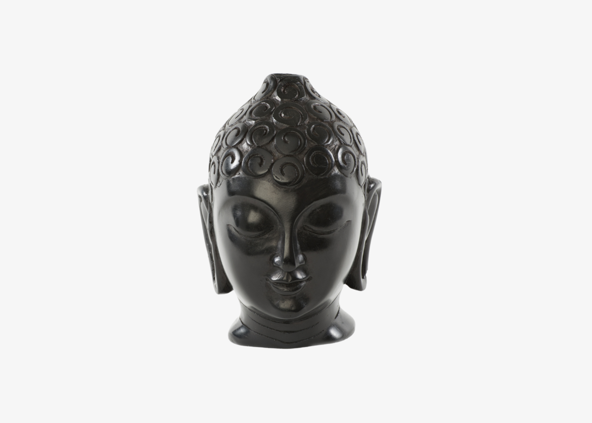 Buddha Head - Black Soft Granite (Small, 16 cm)、mySite、topwebapps