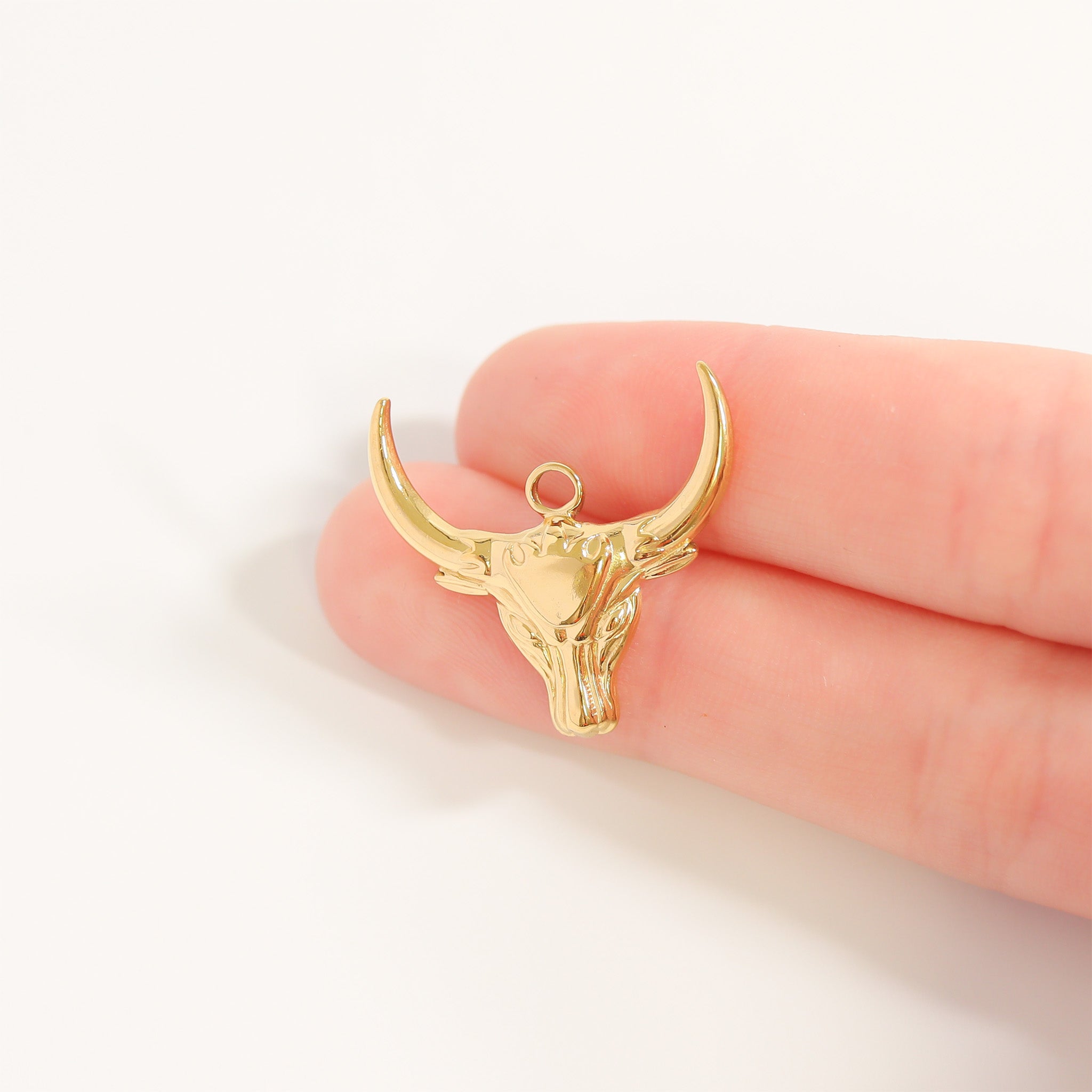 18K Gold PVD Stainless Steel Bull Charm / PDL0189、mySite、dreamappss