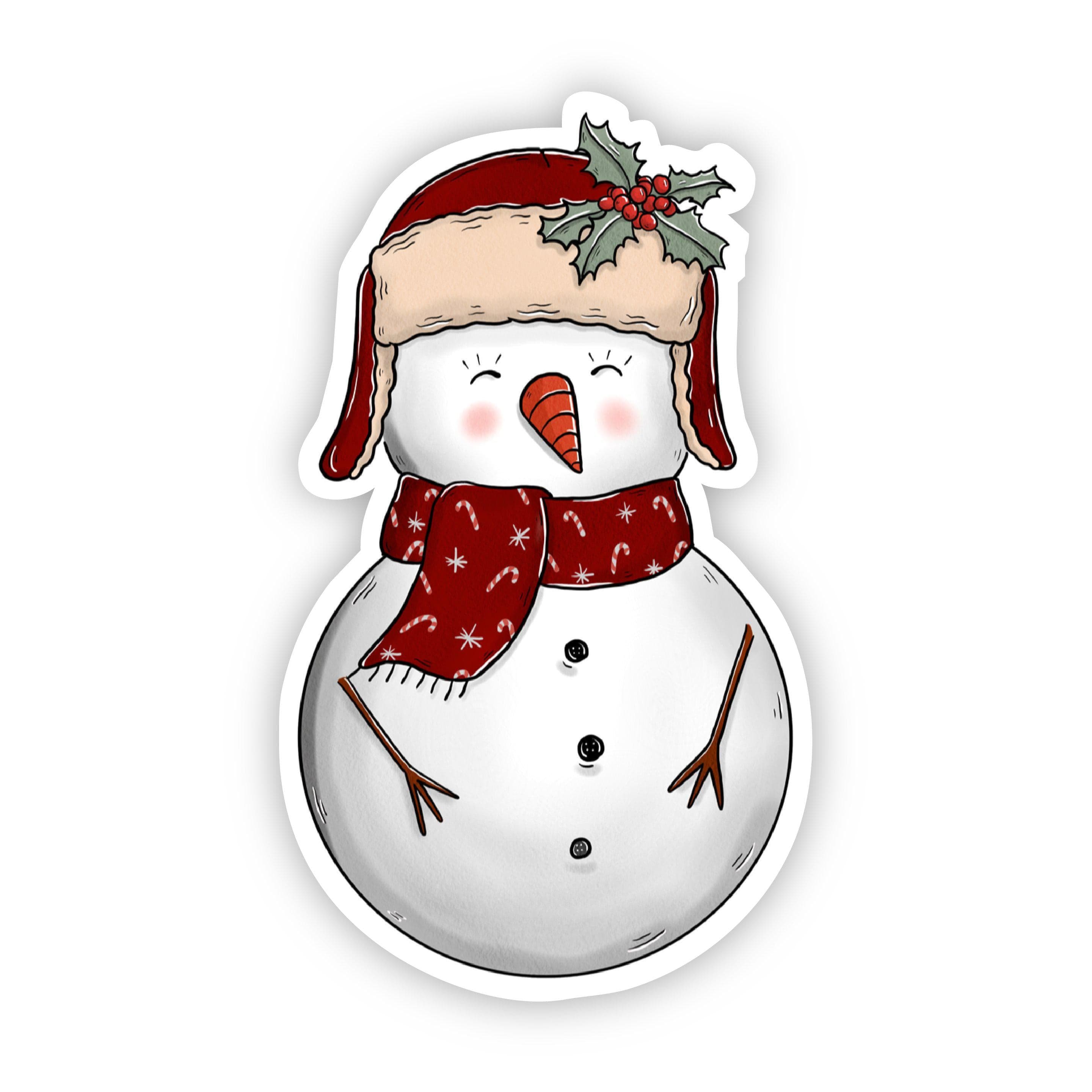  Snowman with Hat and Scarf Sticker、mySite、elrpsem3k