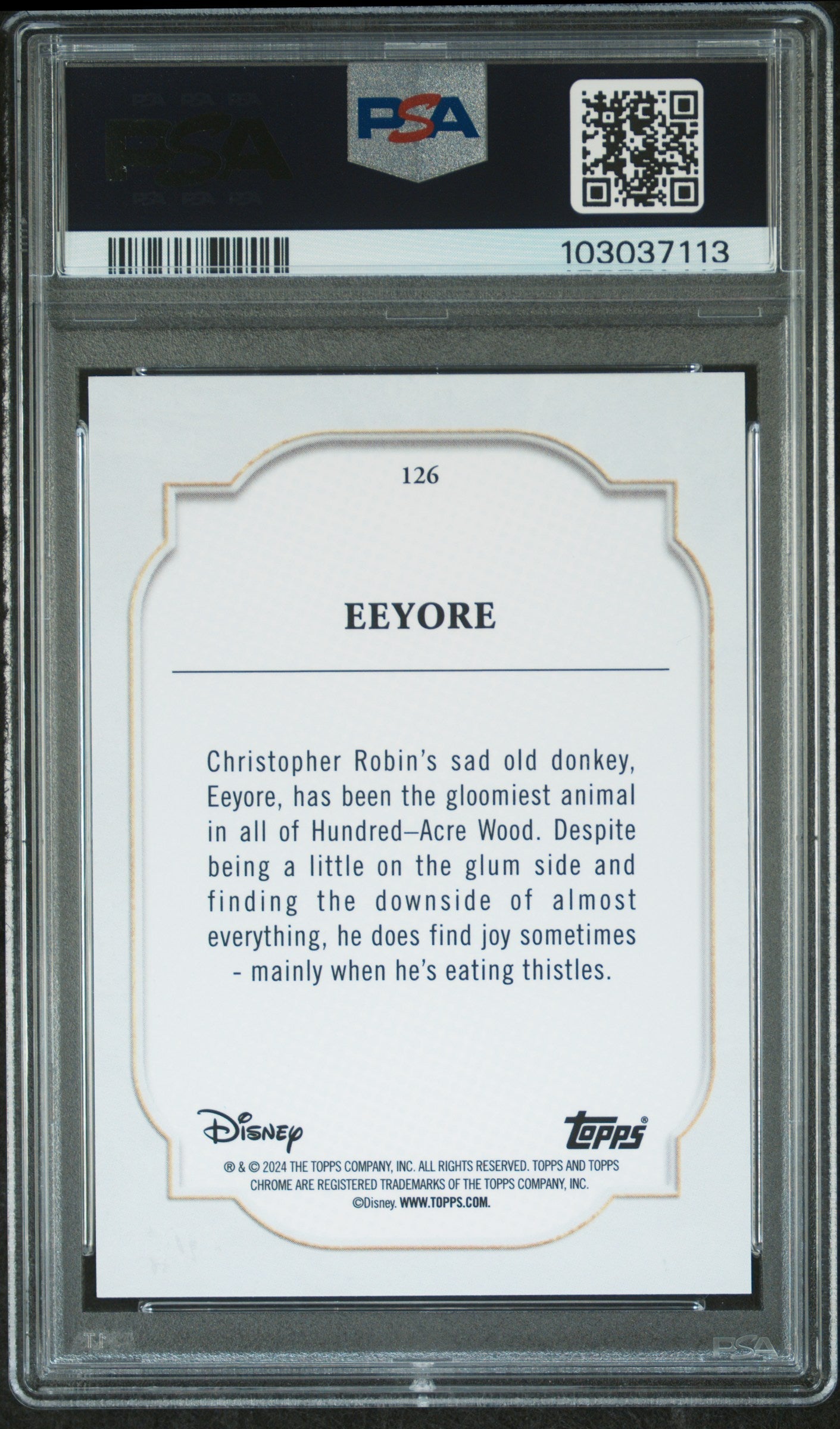 Eeyore #126 Gold 38/50 PSA 9 Topps Chrome Disney Sapphire Edition 2024、mySite、waistdrama