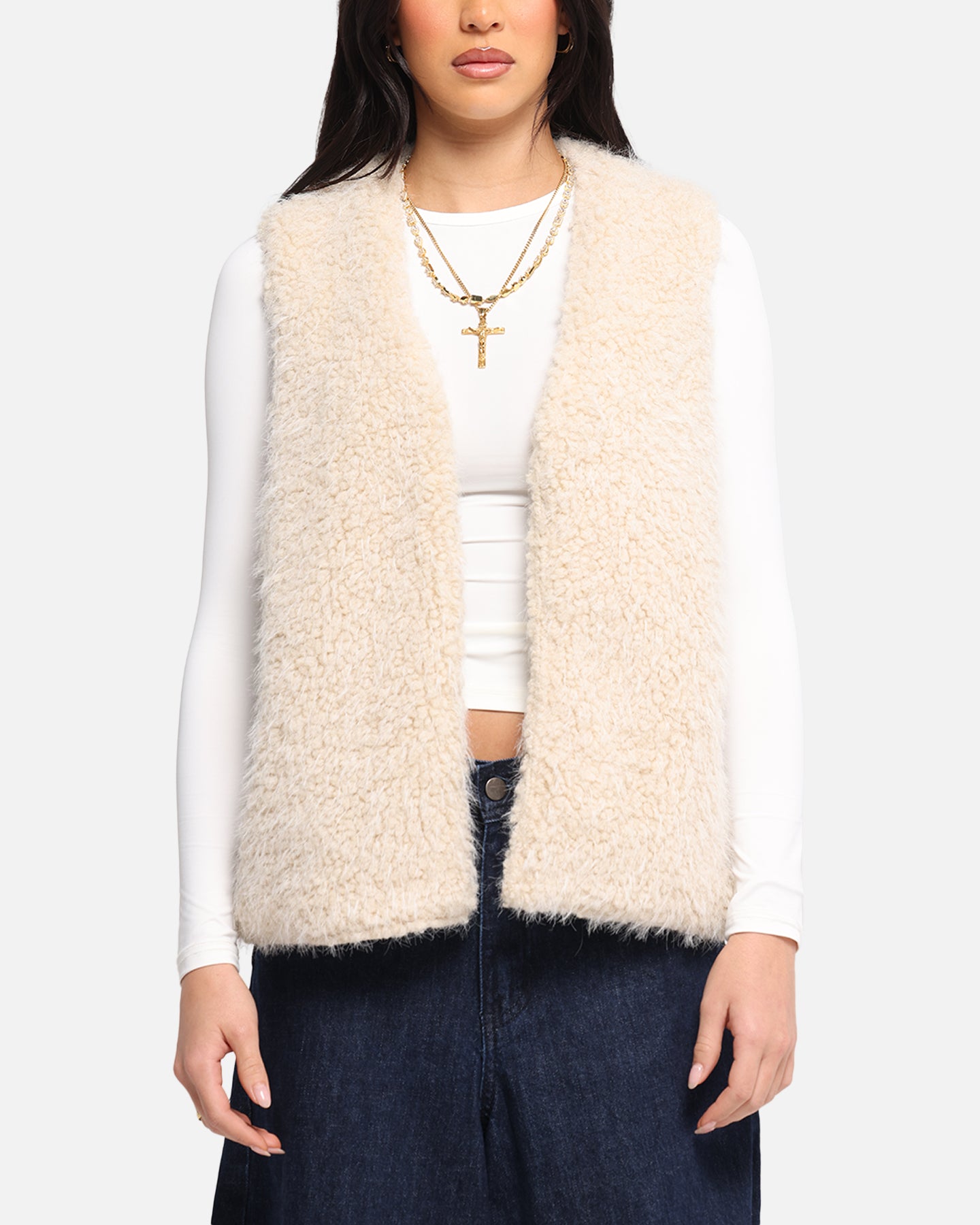 XXIII Fur Vest Cream、mySite、zt4zffjzw