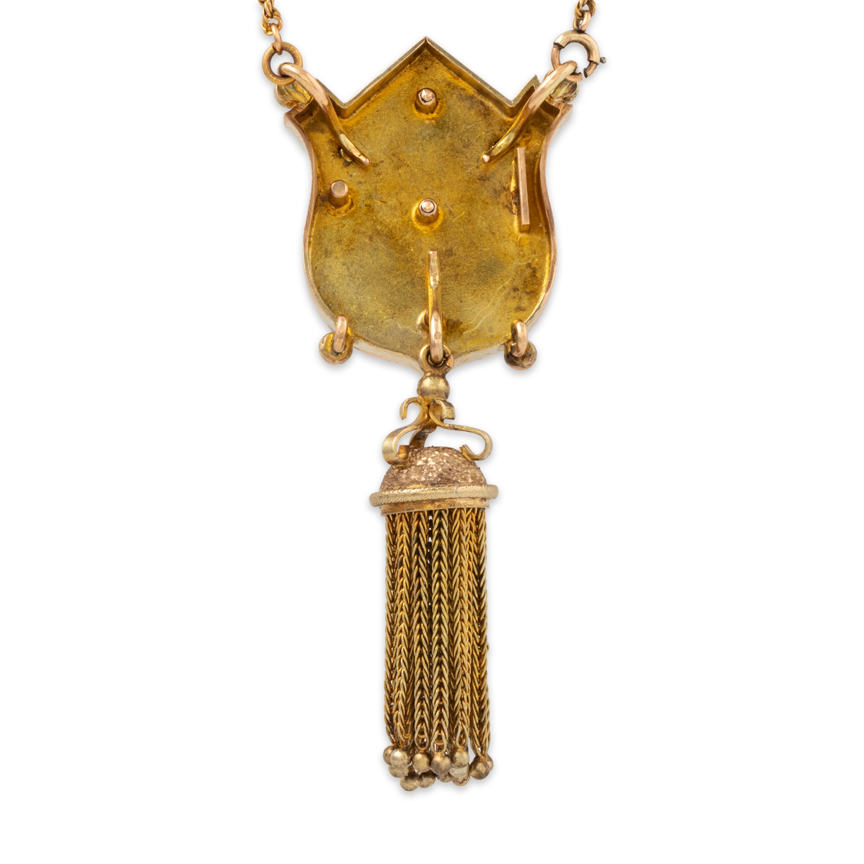 Antique Victorian Heavy 10k Yellow Gold Old Mine Diamond Etruscan Necklace 19.5、mySite、hinf8tx79