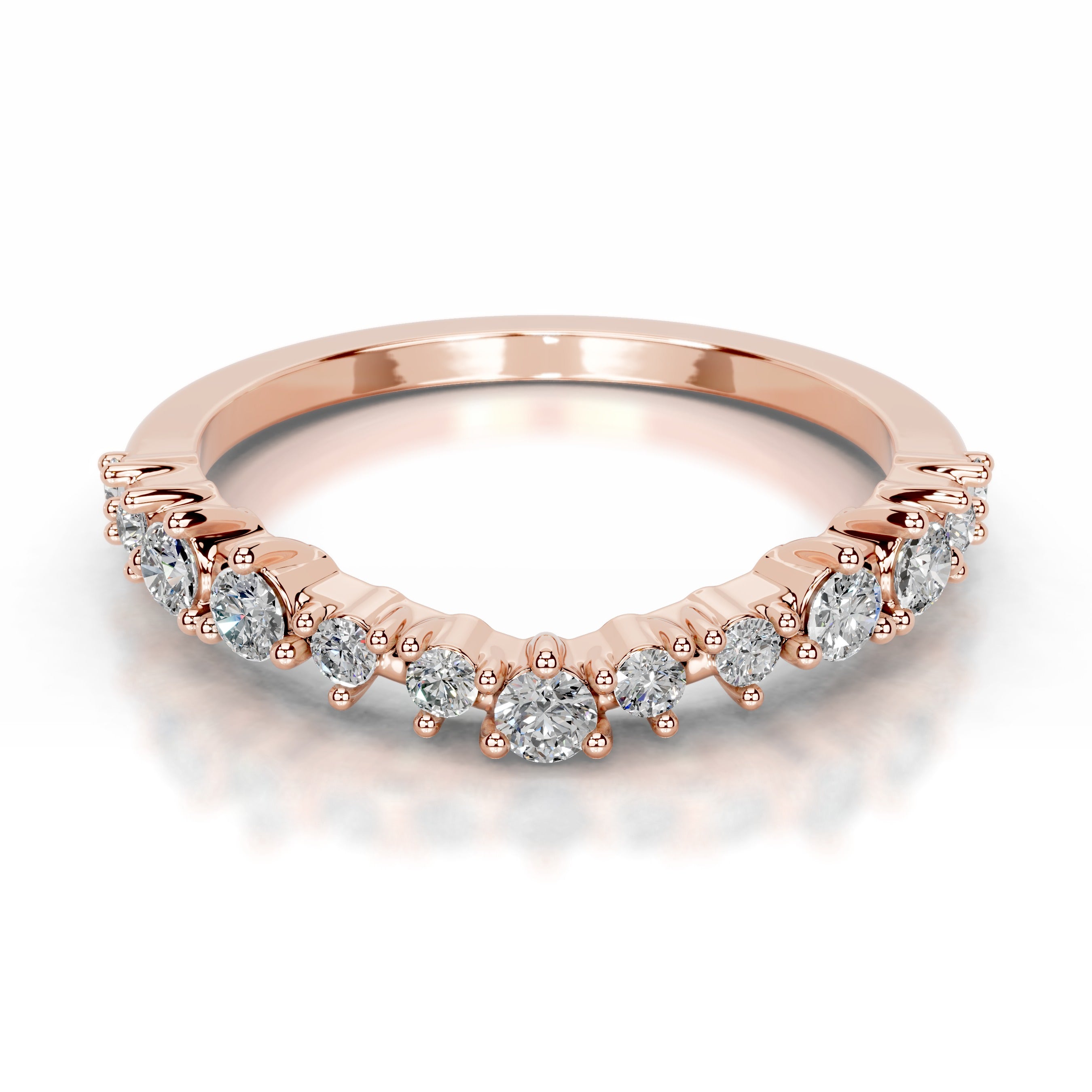 Millicent Lab Grown Diamond Wedding band - 14K Rose Gold、mySite、hinf8tx79
