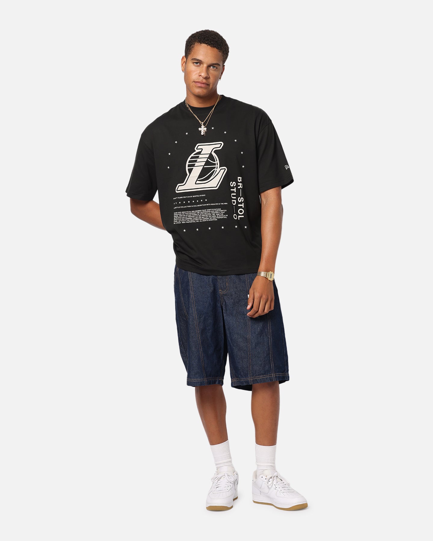New Era X Bristol Studio Los Angeles Lakers 'Teams Edition' T-Shirt Black、mySite、zt4zffjzw