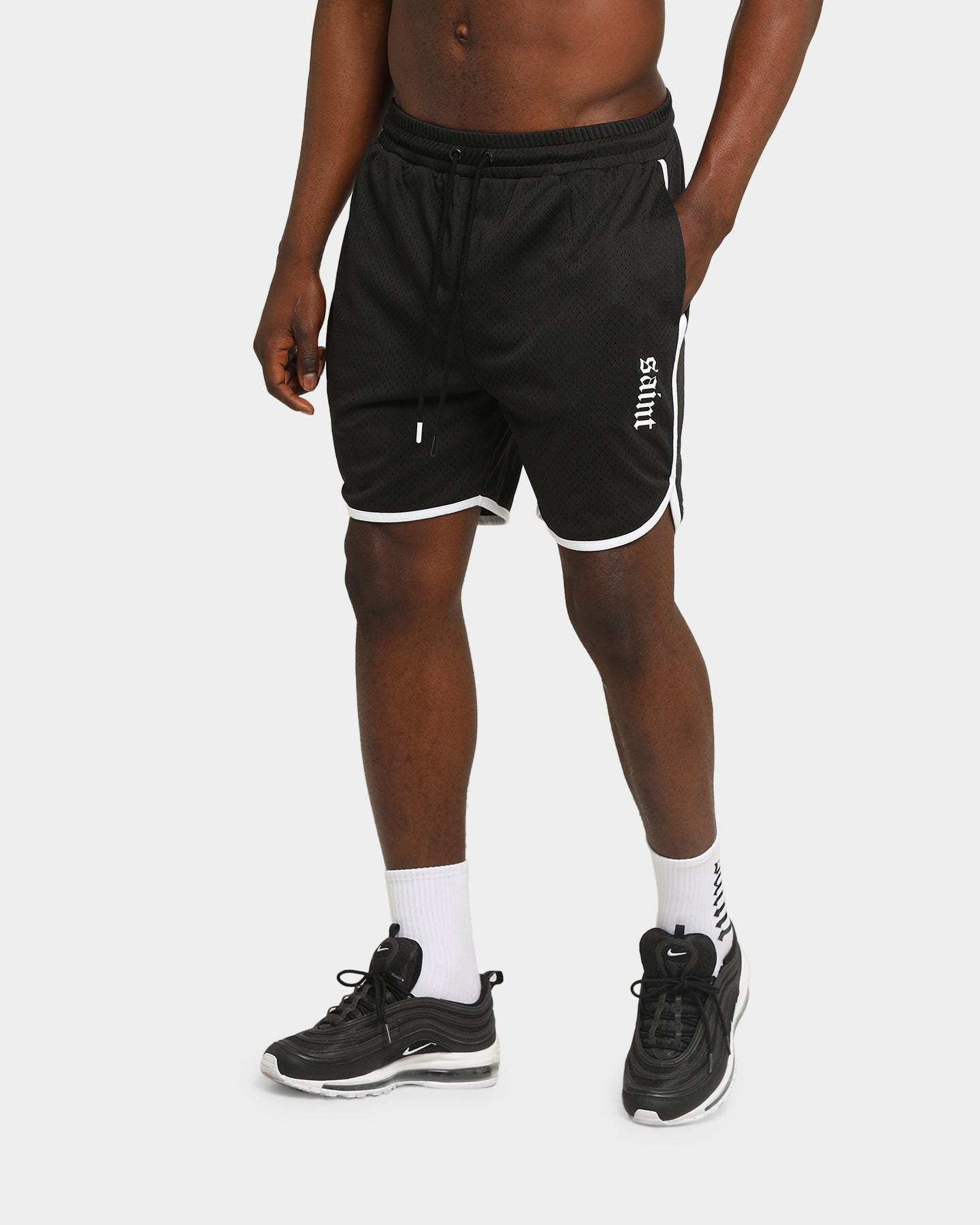 Saint Morta Era Mesh Basketball Short Black/White、mySite、zt4zffjzw