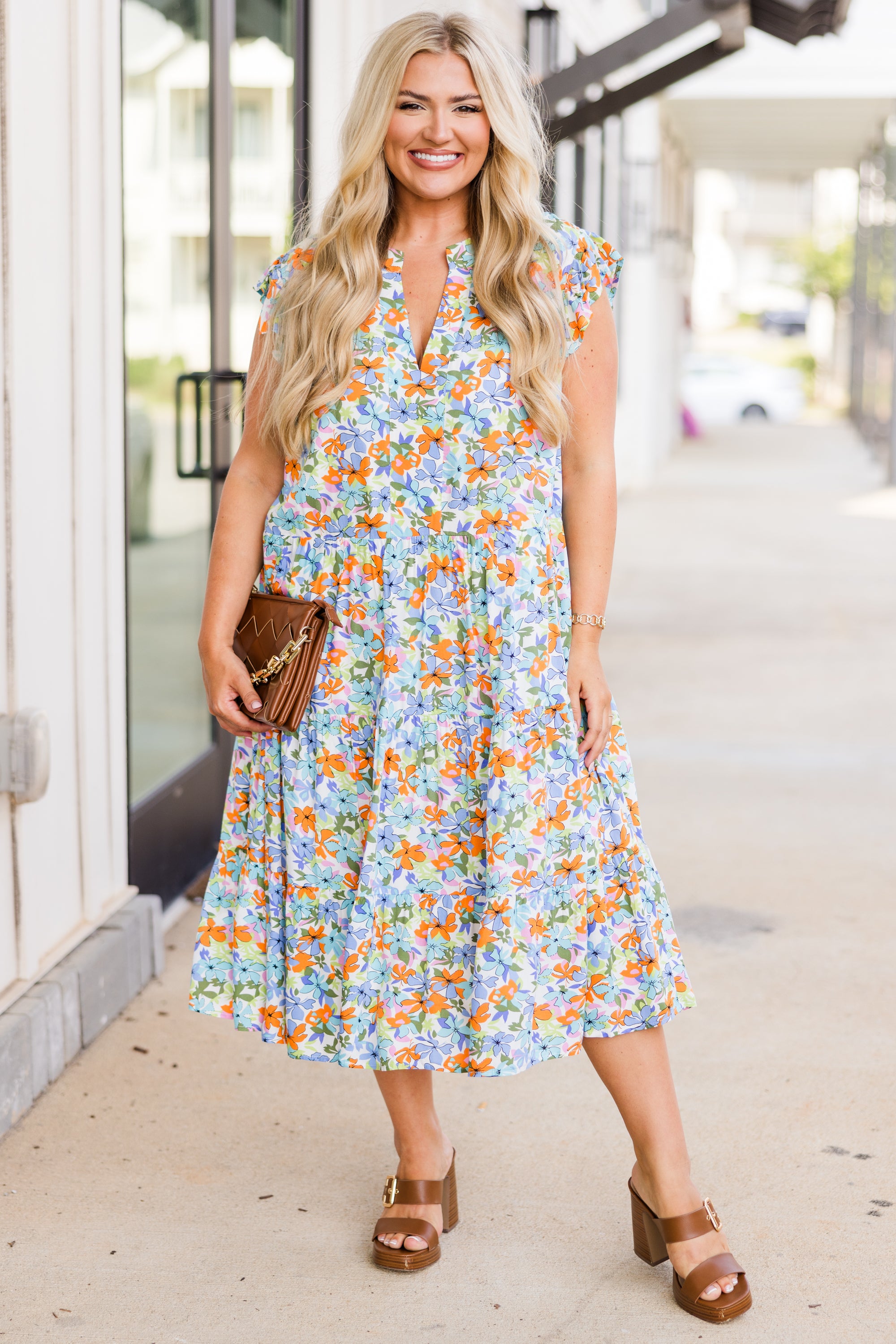  Tropical Oasis Midi Dress, Blue、mySite、justintrudeaud