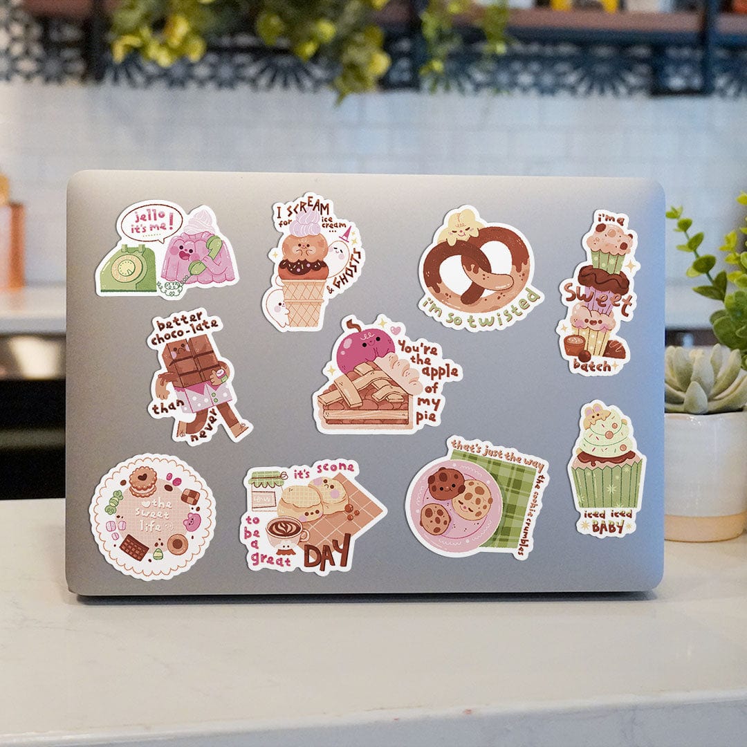  Sweet Life Food Pun Sticker 10 Pack、mySite、ghnorth