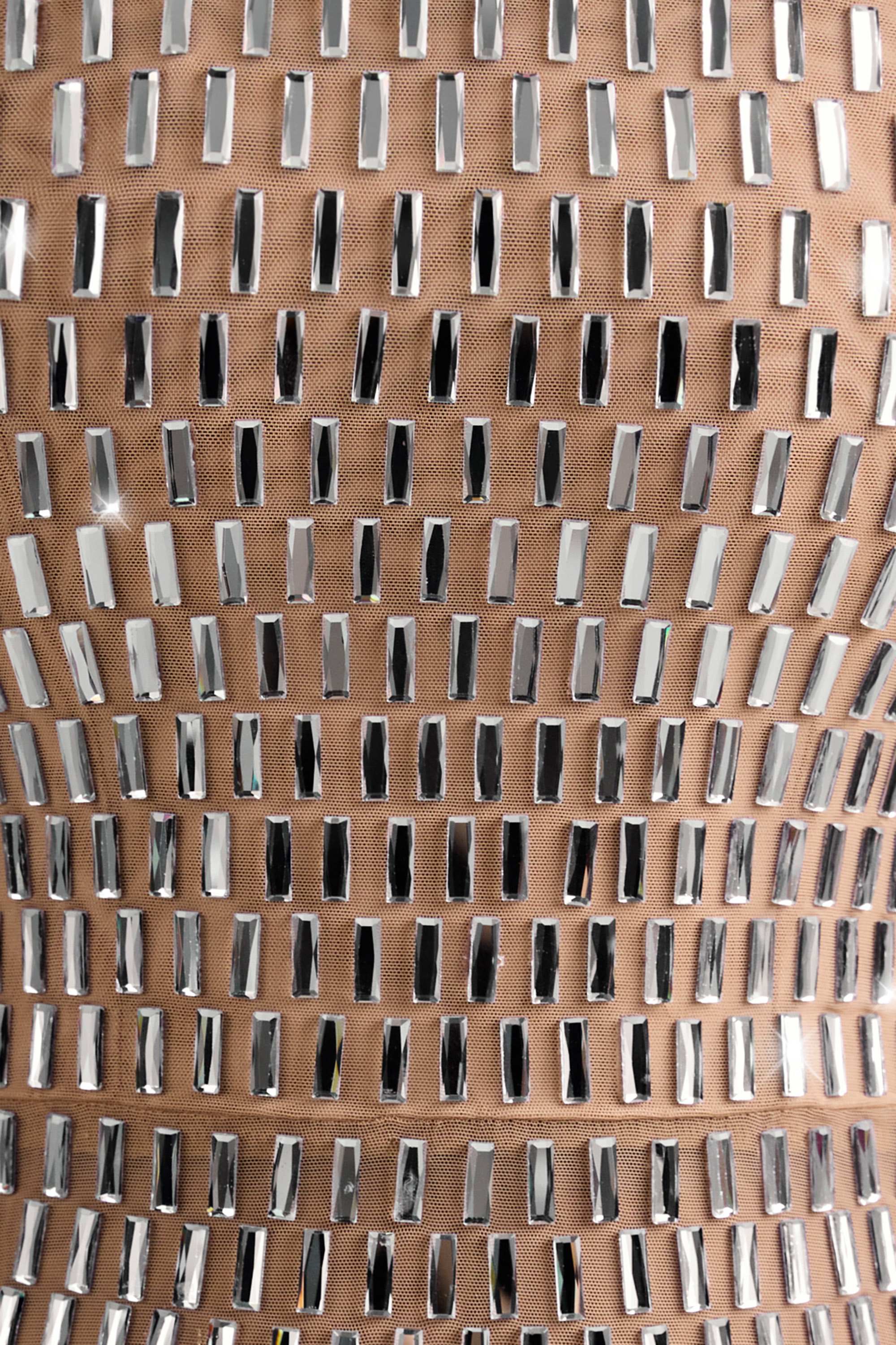 Embellished Bandeau Mini Dress in Almond、mySite、solidvoid