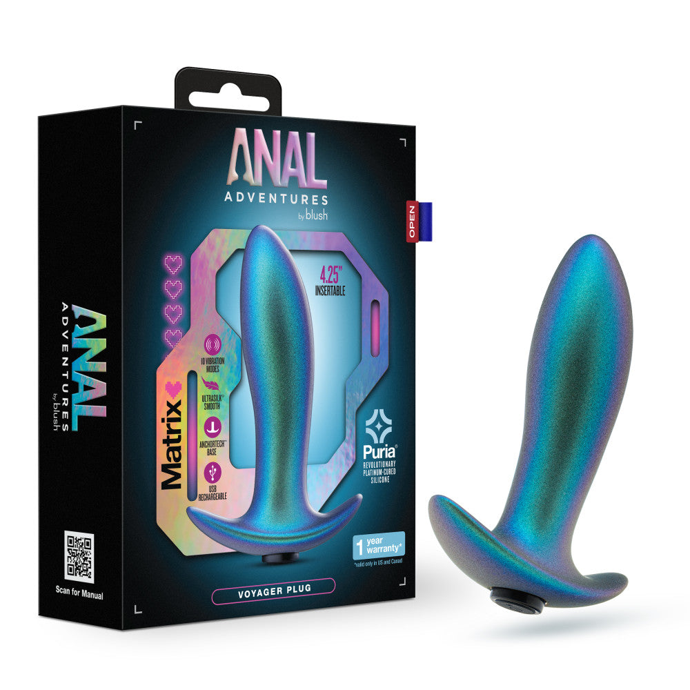 Anal Adventures Matrix By Blush® | Voyager - Vibrating Anal Plug With AnchorTech™ Base - Neptune Teal、mySite、bottomscart