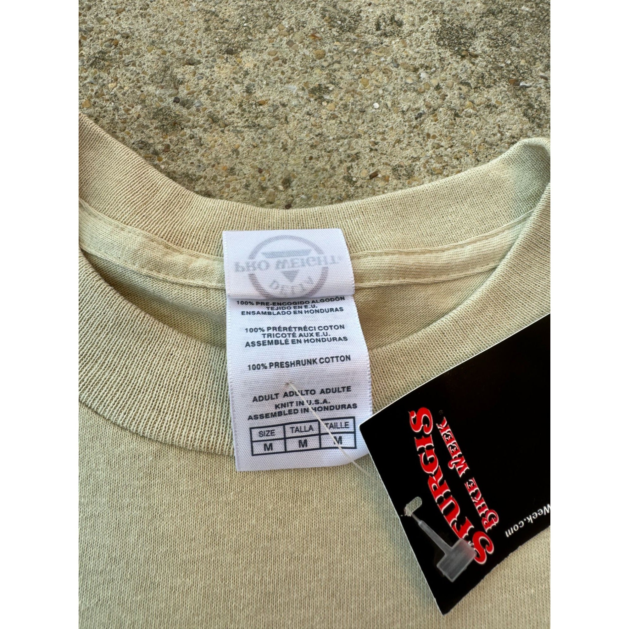 NWT 2007 Sturgis Bike Week Pork Chop Hogg Tan Motorcycle Graphic Tee Medium、mySite、garagedoors4me