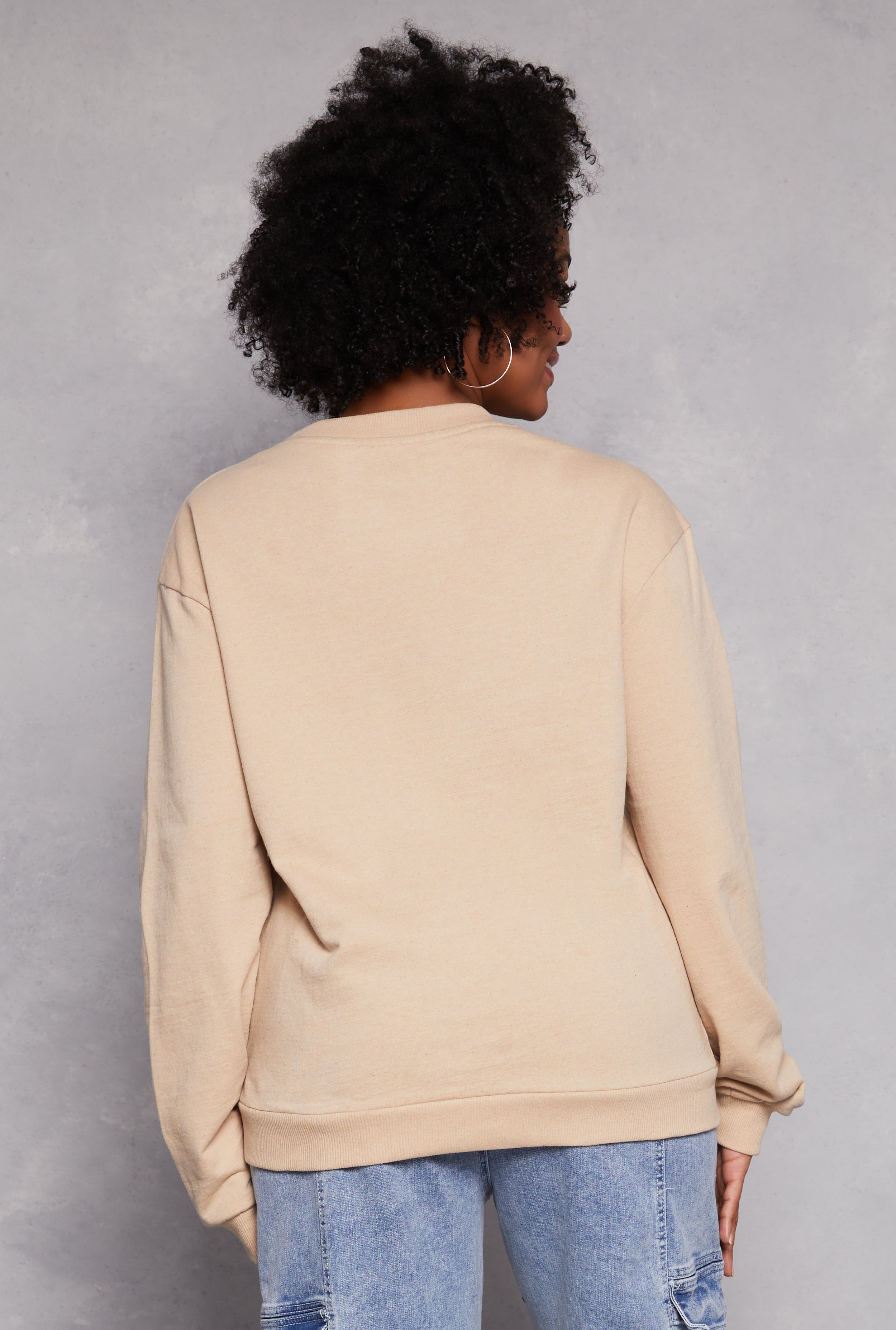 Plus Size Chenille Dont Bother Me Graphic Sweatshirt、mySite、camillekostekn