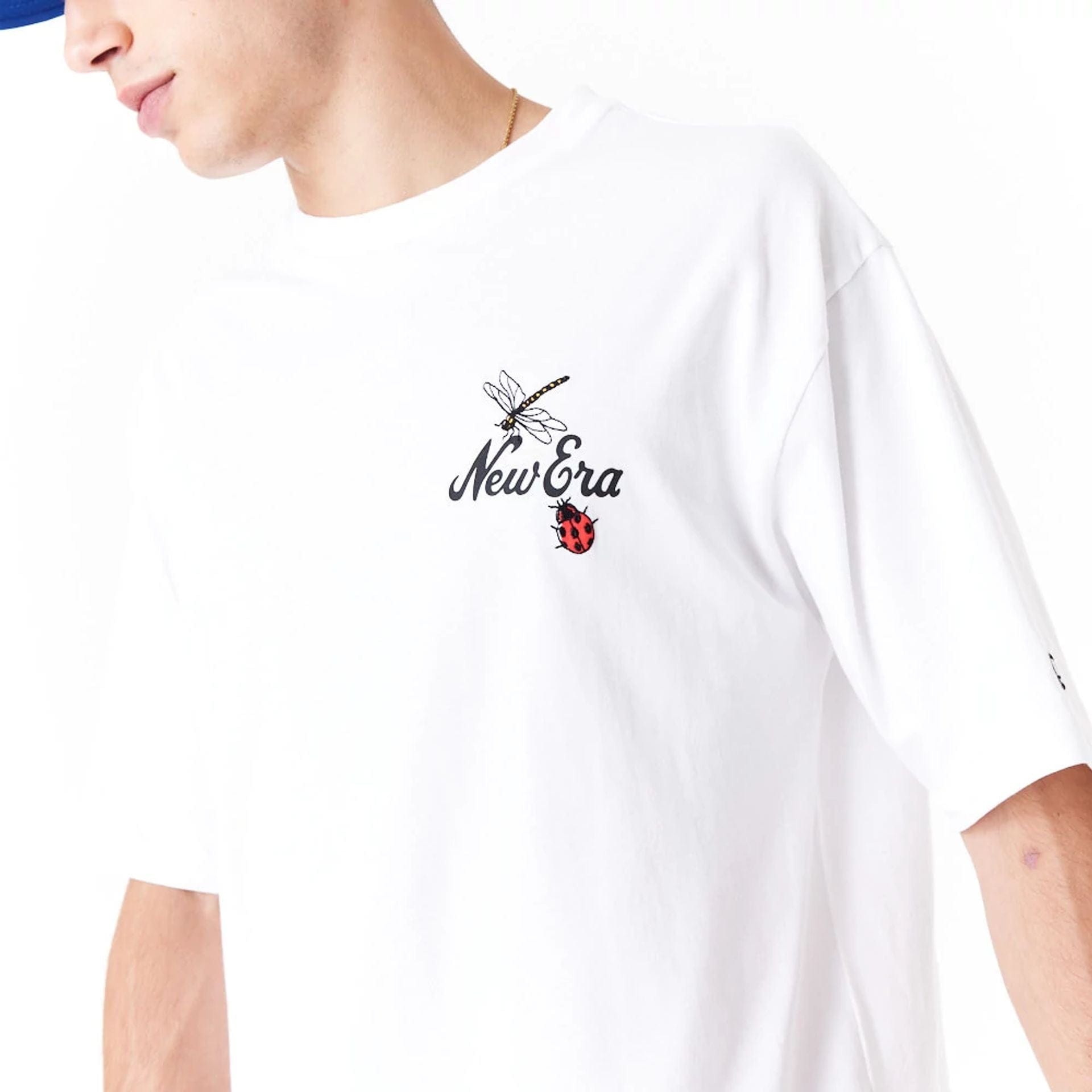 New Era Floral Graphic White Oversized T-Shirt、mySite、vikingsvslions