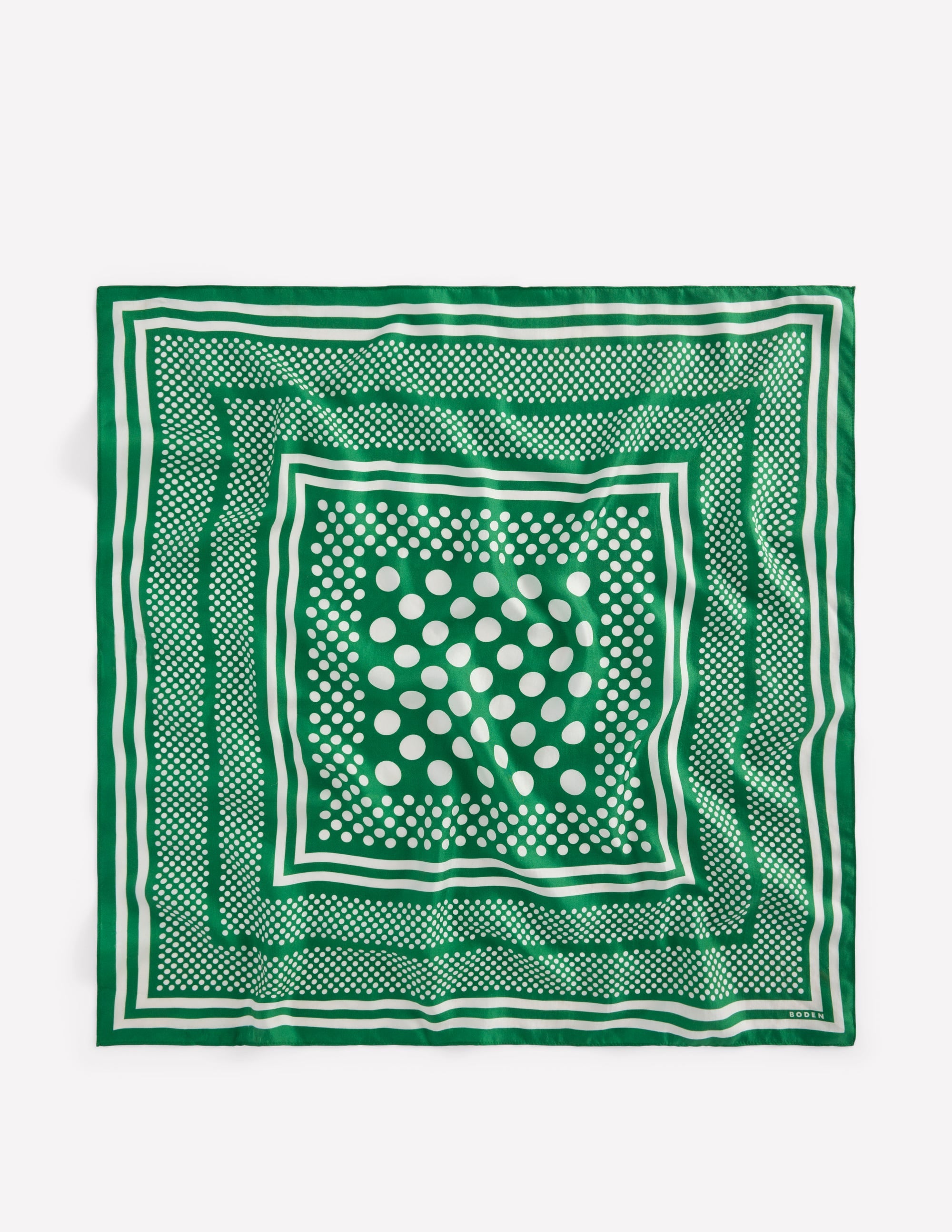  Silk Square Scarf-Rich Emerald, Border Spot、mySite、ashleygrahame