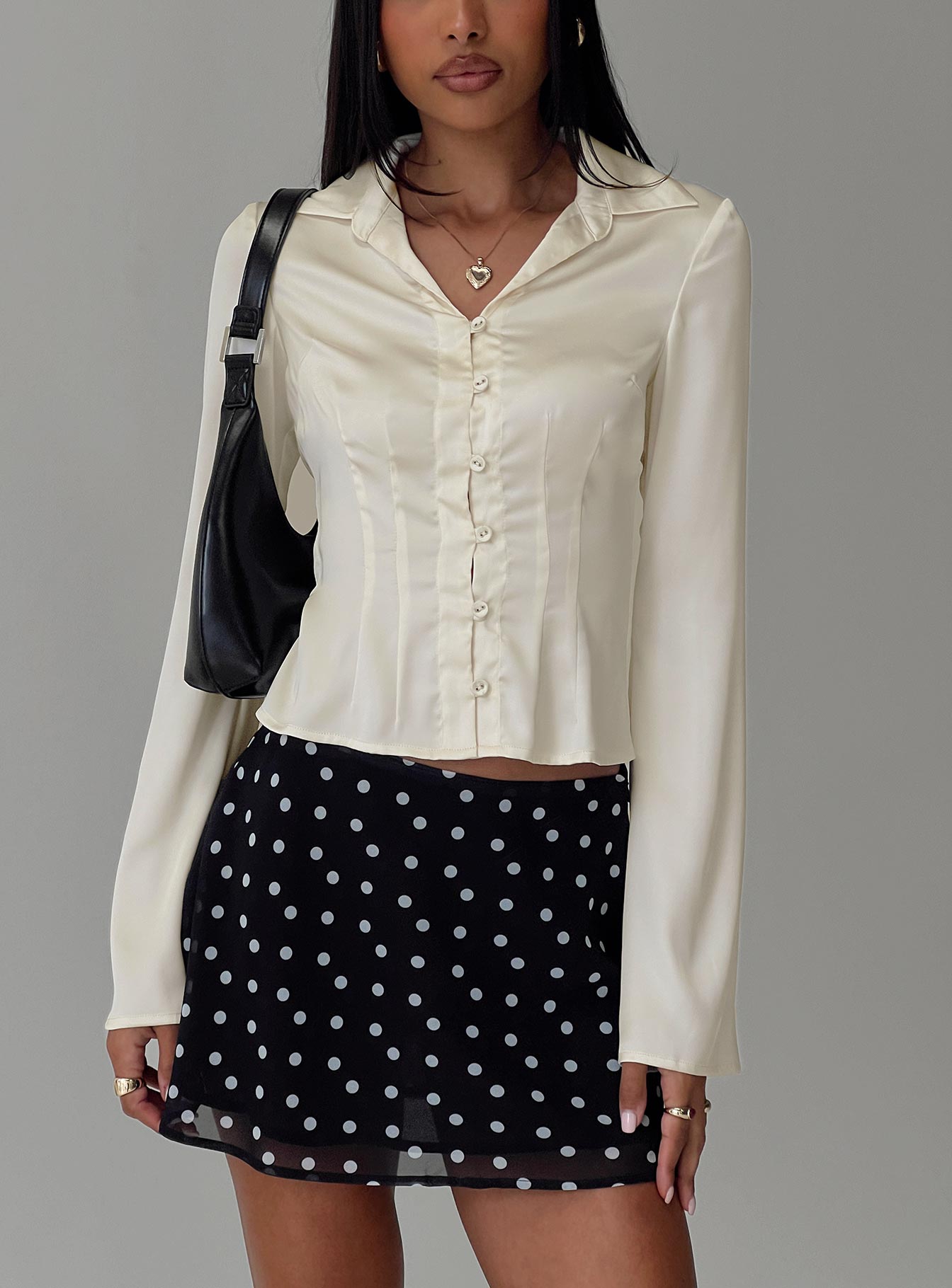 Miravella Long Sleeve Top Cream、mySite、solidvoid