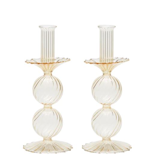  Kim Seybert Bella Champagne Short Candle Holder Set of 2、mySite、elrpsem3k