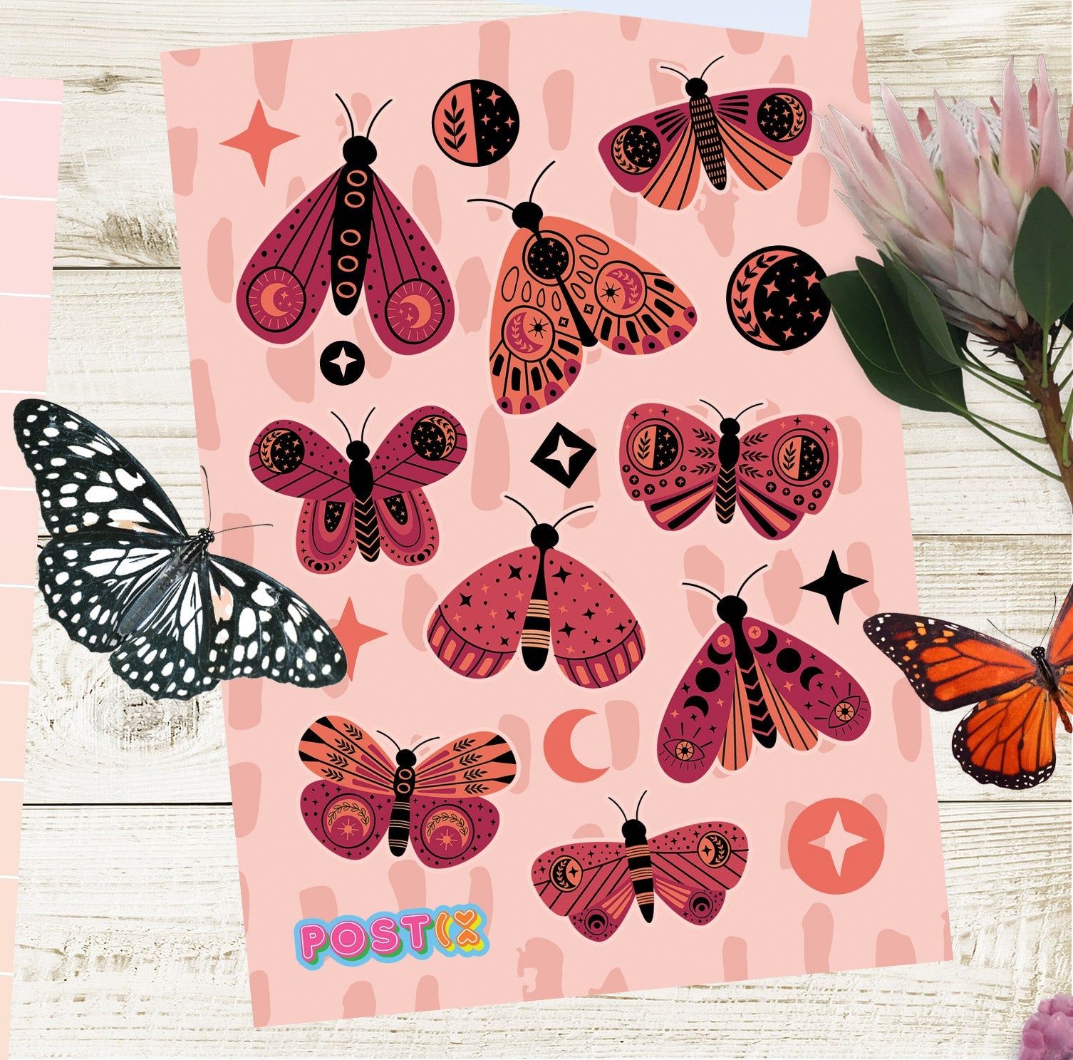  Boho Butterflies Sticker Sheet、mySite、ghnorth