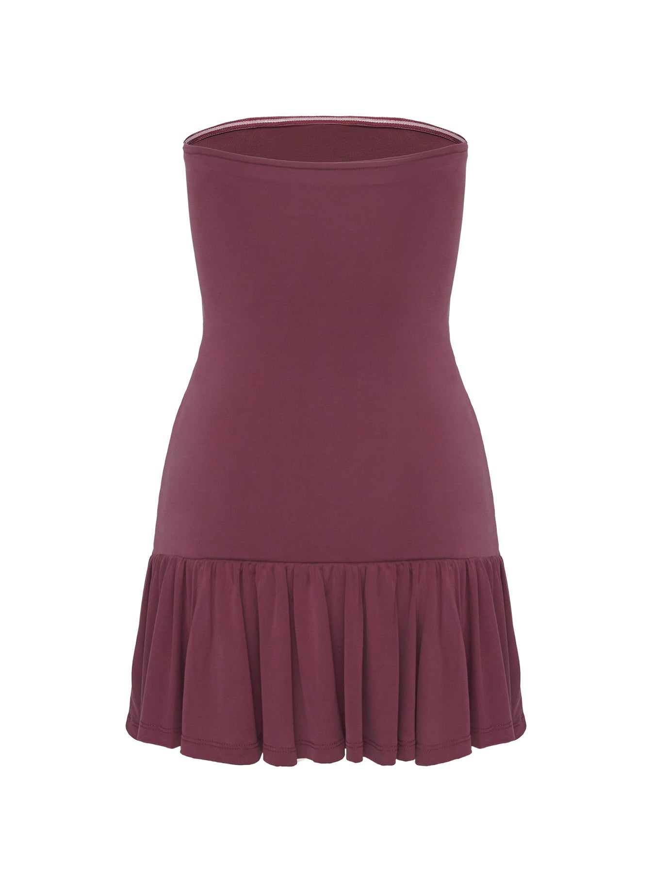 Love Lingers Strapless Mini Dress Burgundy Petite、mySite、solidvoid